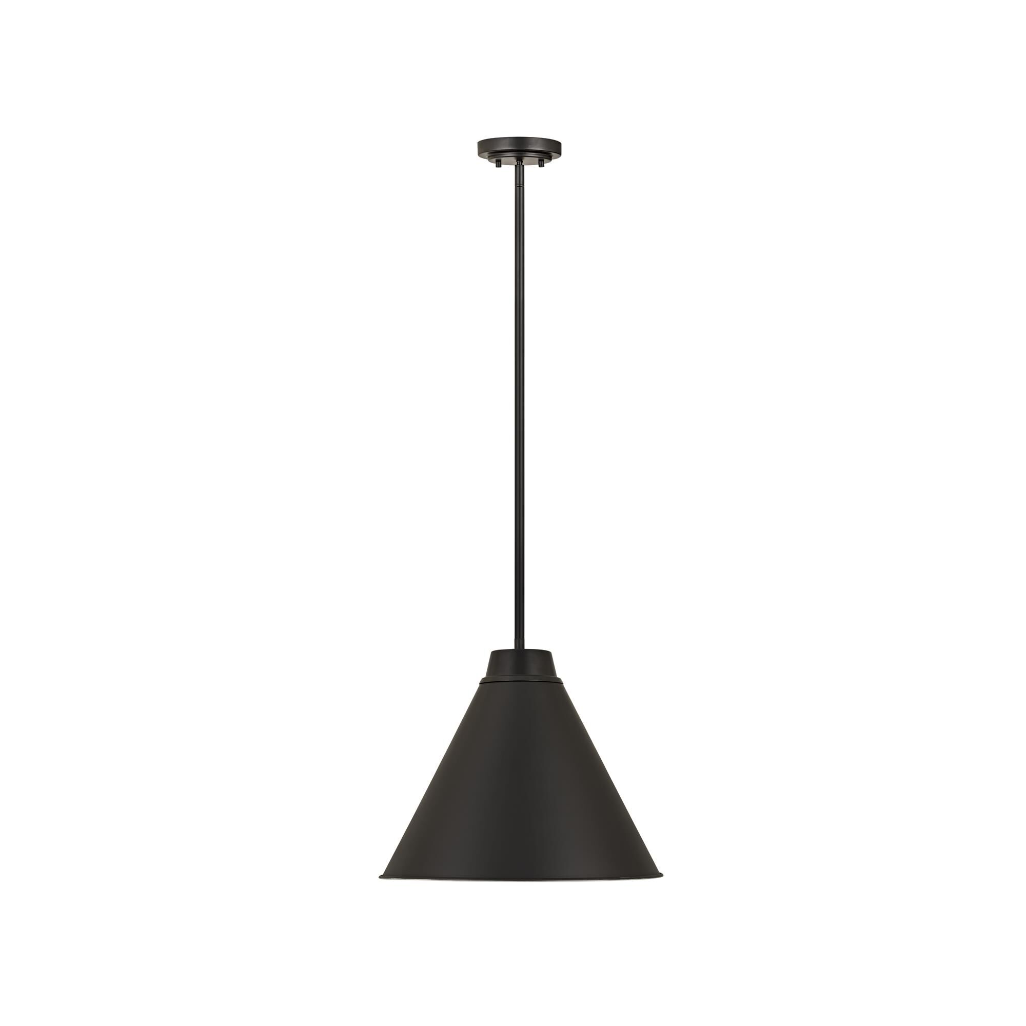 Shown in Matte Black finish and Iron glass and Iron shade