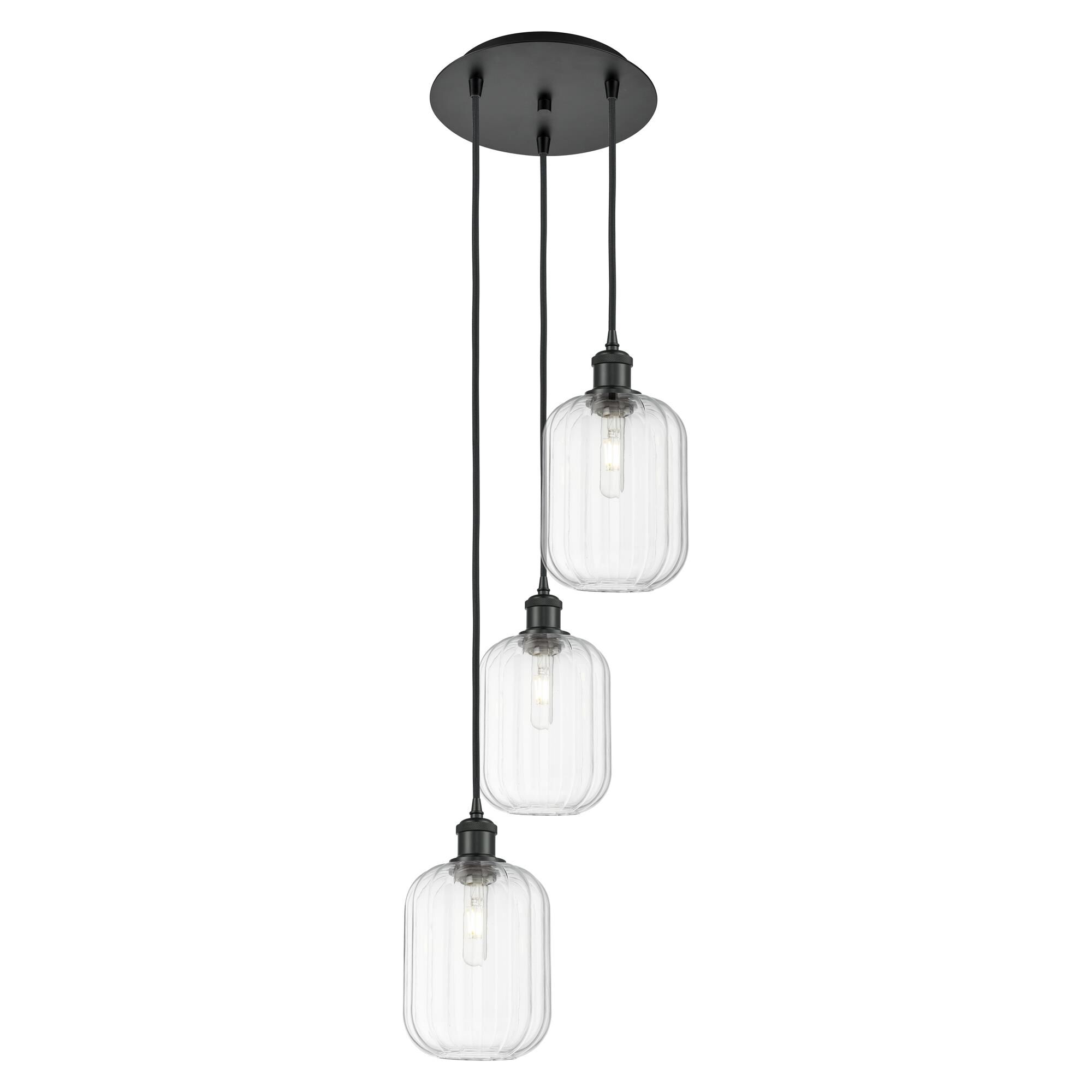 Shown in Matte Black finish and Clear glass