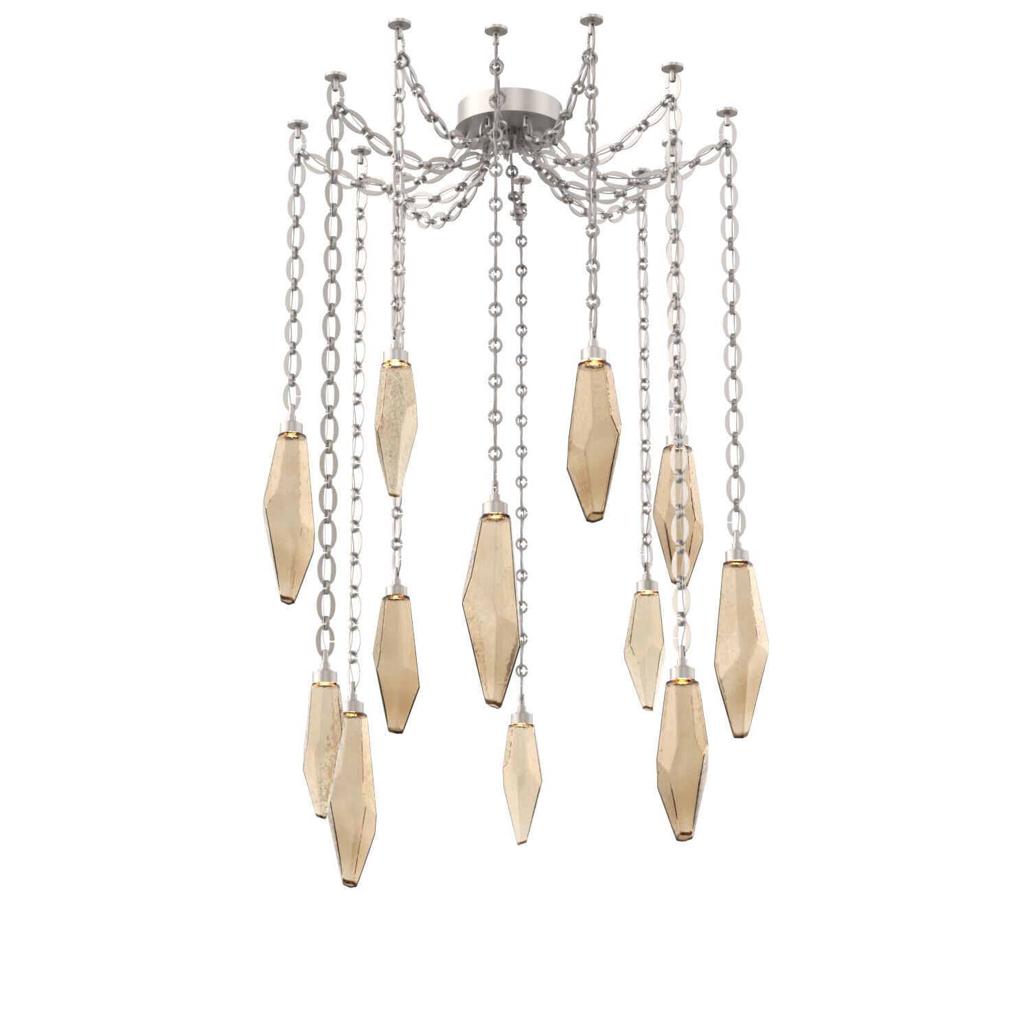 Levi Wilson Rock Crystal 14 Inch Multi Pendant Light by Hammerton Studio
