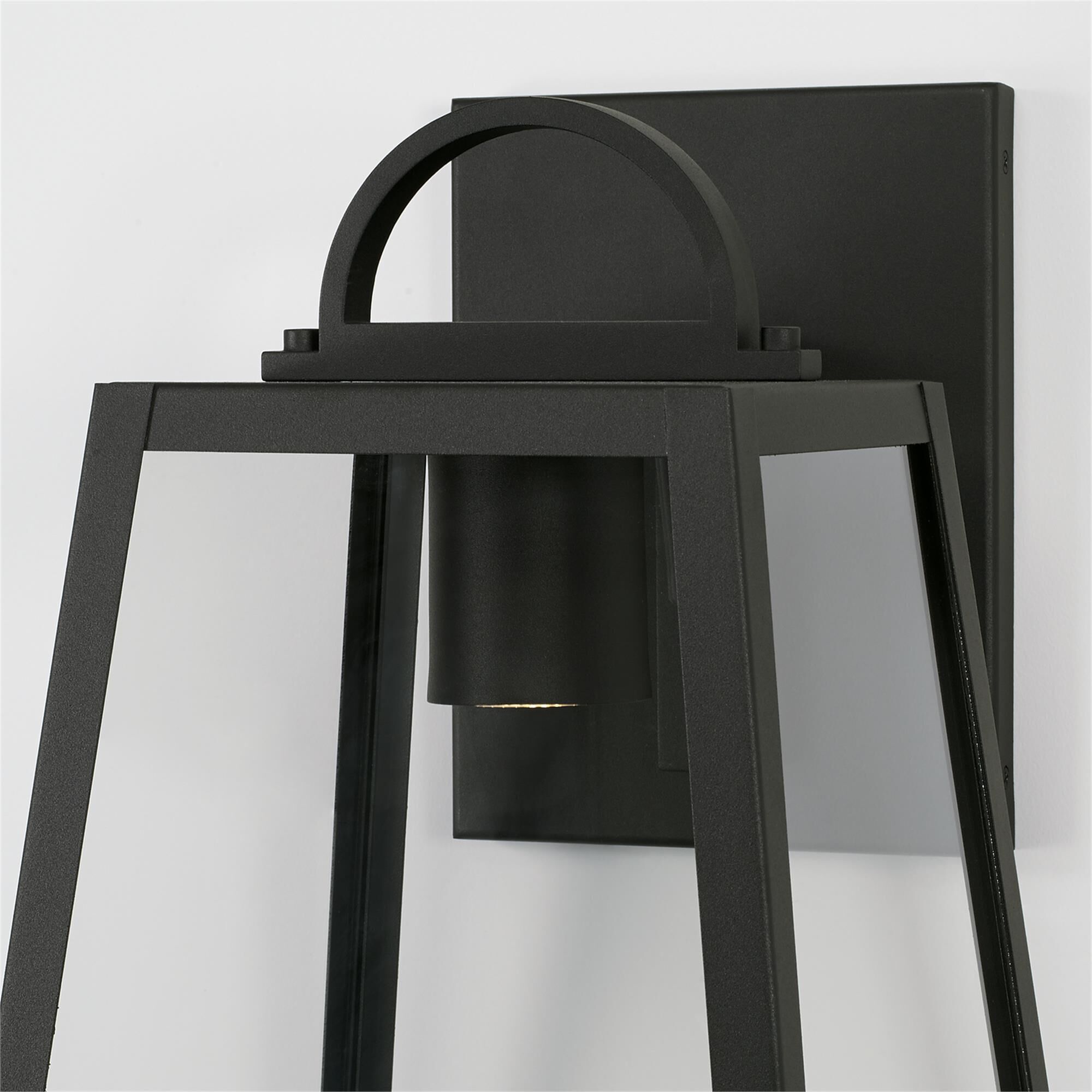 Shown in Black finish and Clear glass