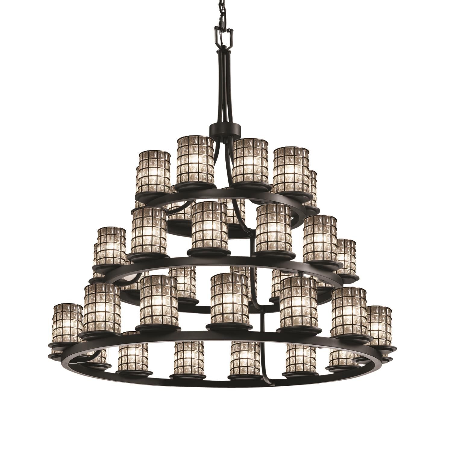 Wire Glass Dakota 42 Inch 36 Light Chandelier by Justice Design Group