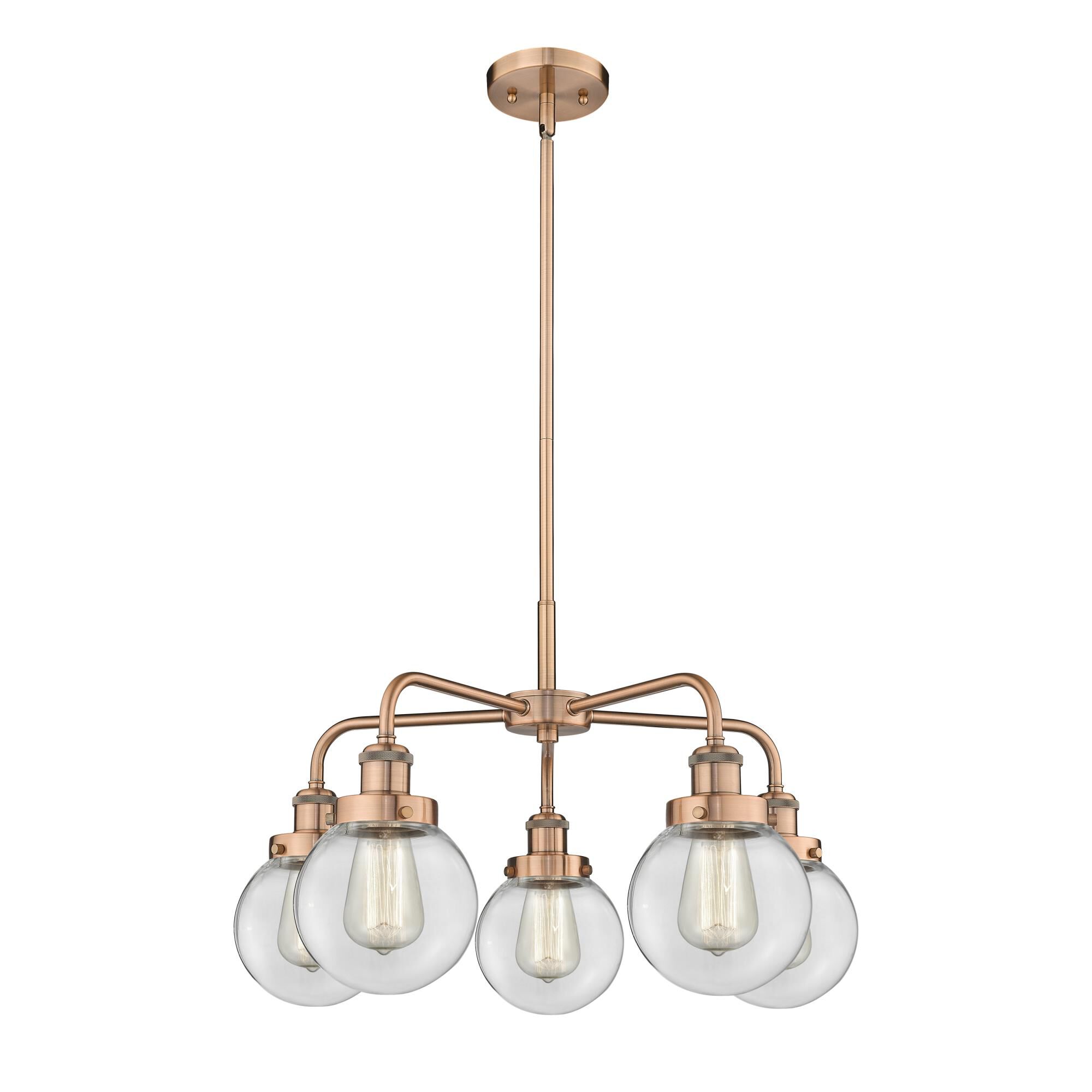 Shown in Antique Copper finish and Clear glass