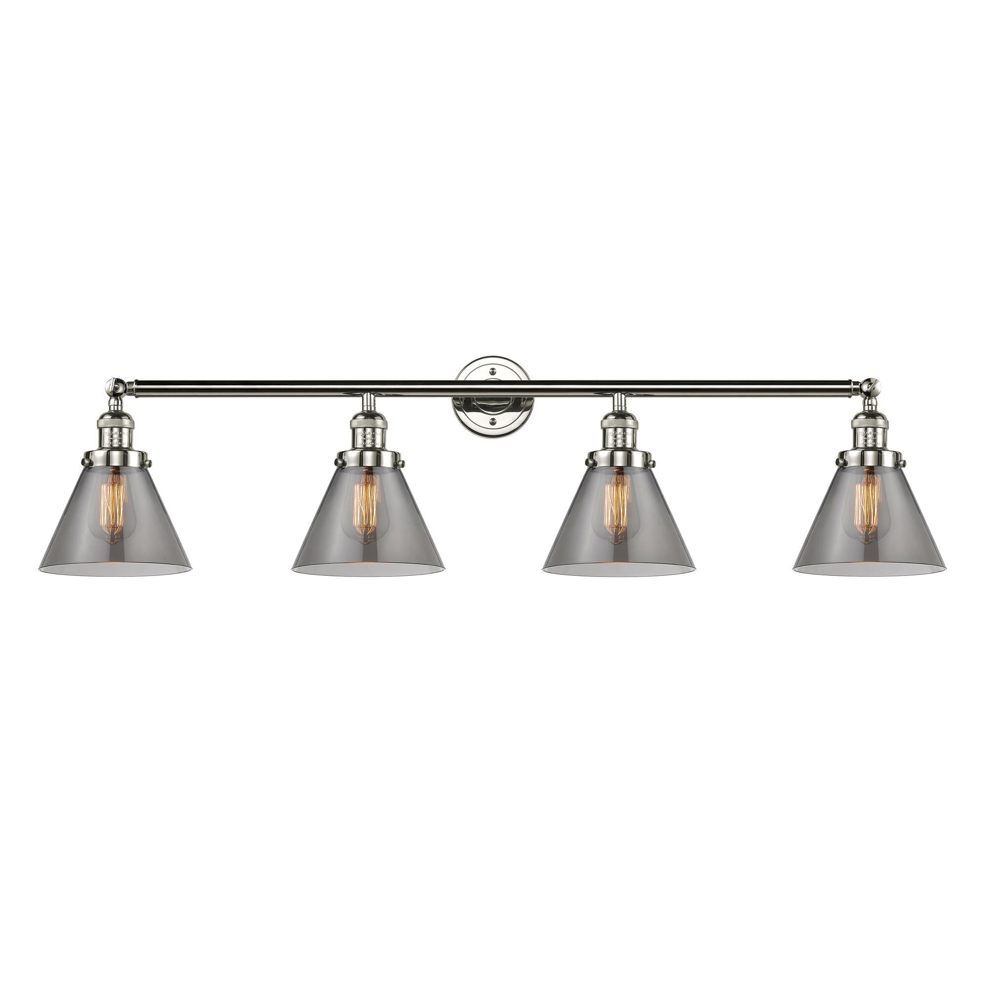 Shown in Polished Nickel finish and Smoked glass