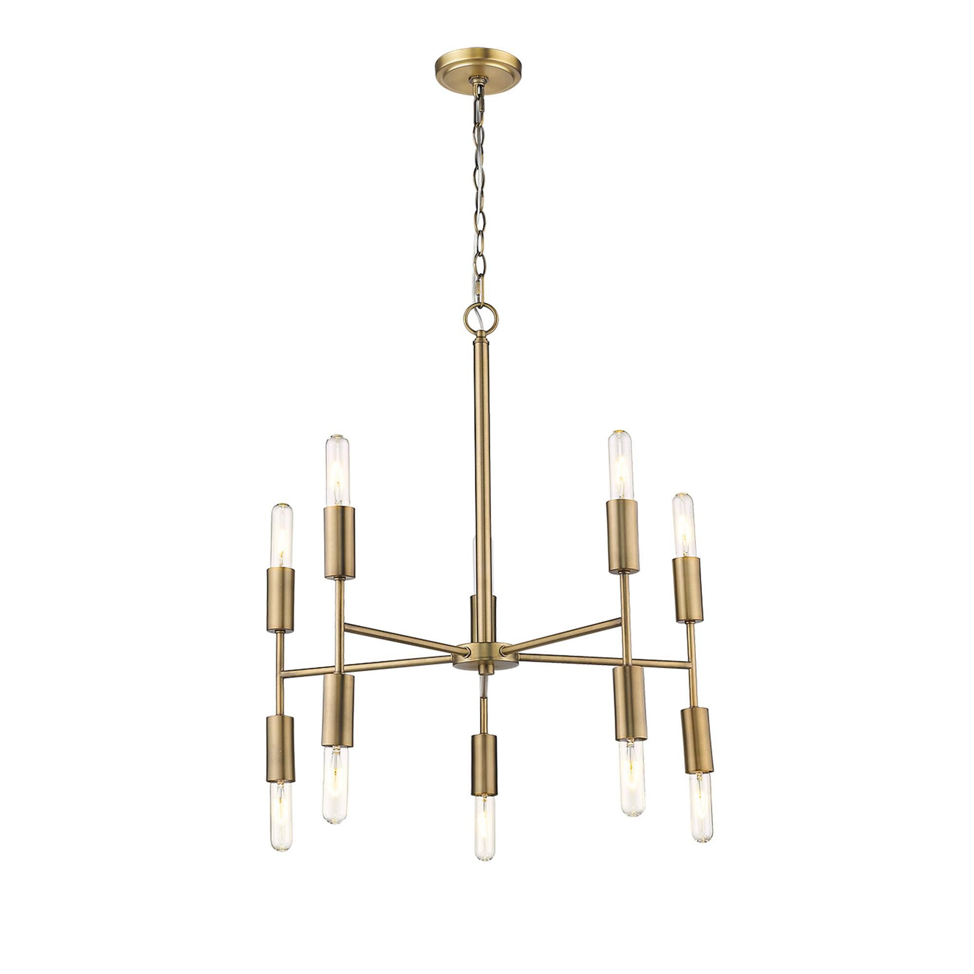 Shown in Aged Brass finish and -- glass and -- shade