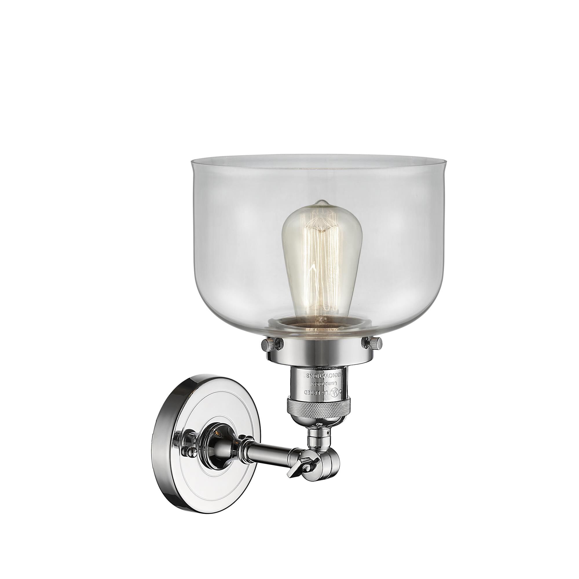 Shown in Polished Chrome finish and Clear glass