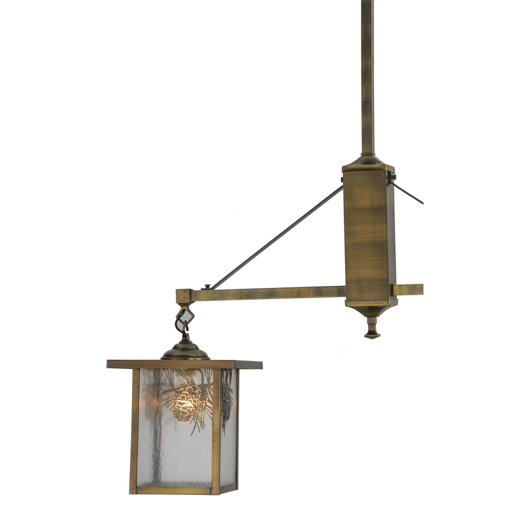 Shown in Antique Brass finish and Seeded  Or Acrylic glass