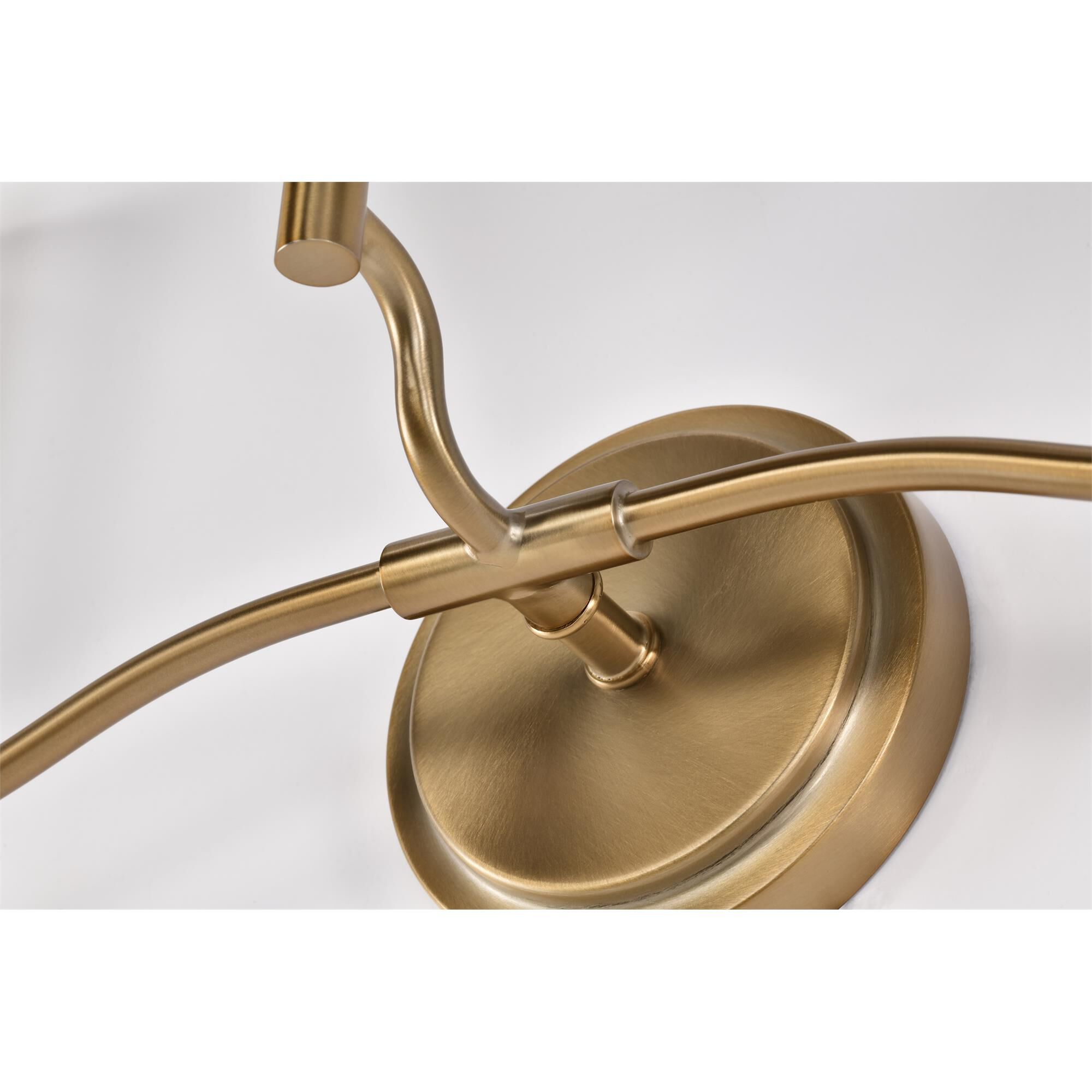 Shown in Burnished Brass finish and White Opal glass