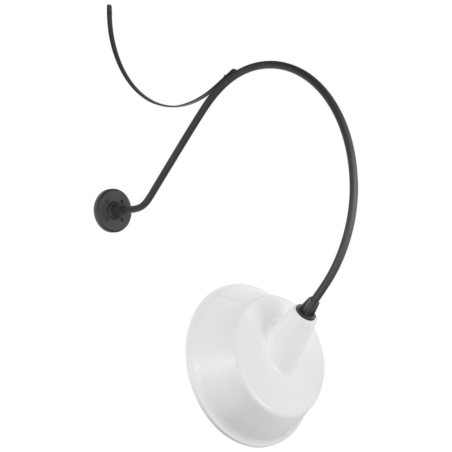 Shown in Matte Black finish and White shade