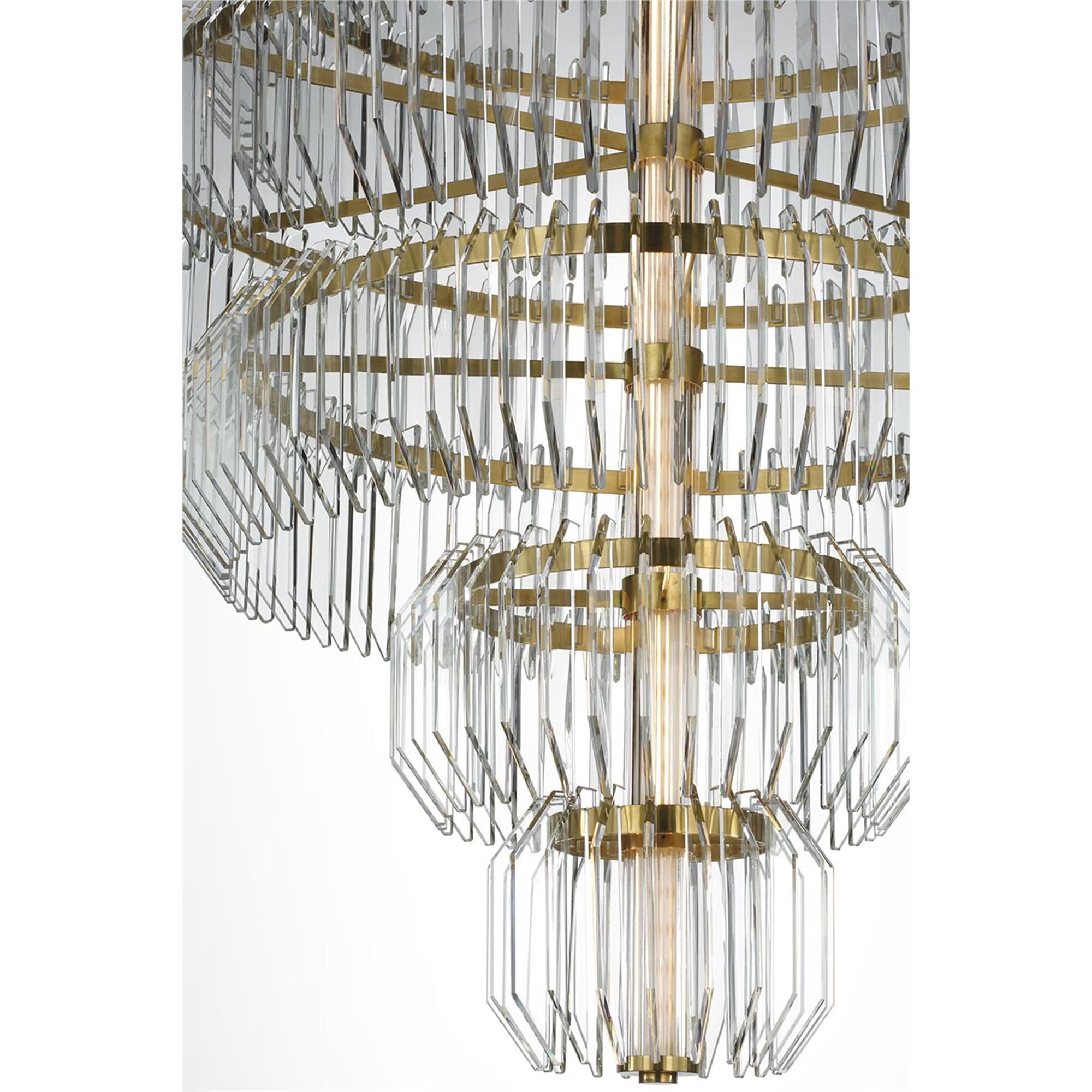Shown in Natural Brass finish and Clear crystal
