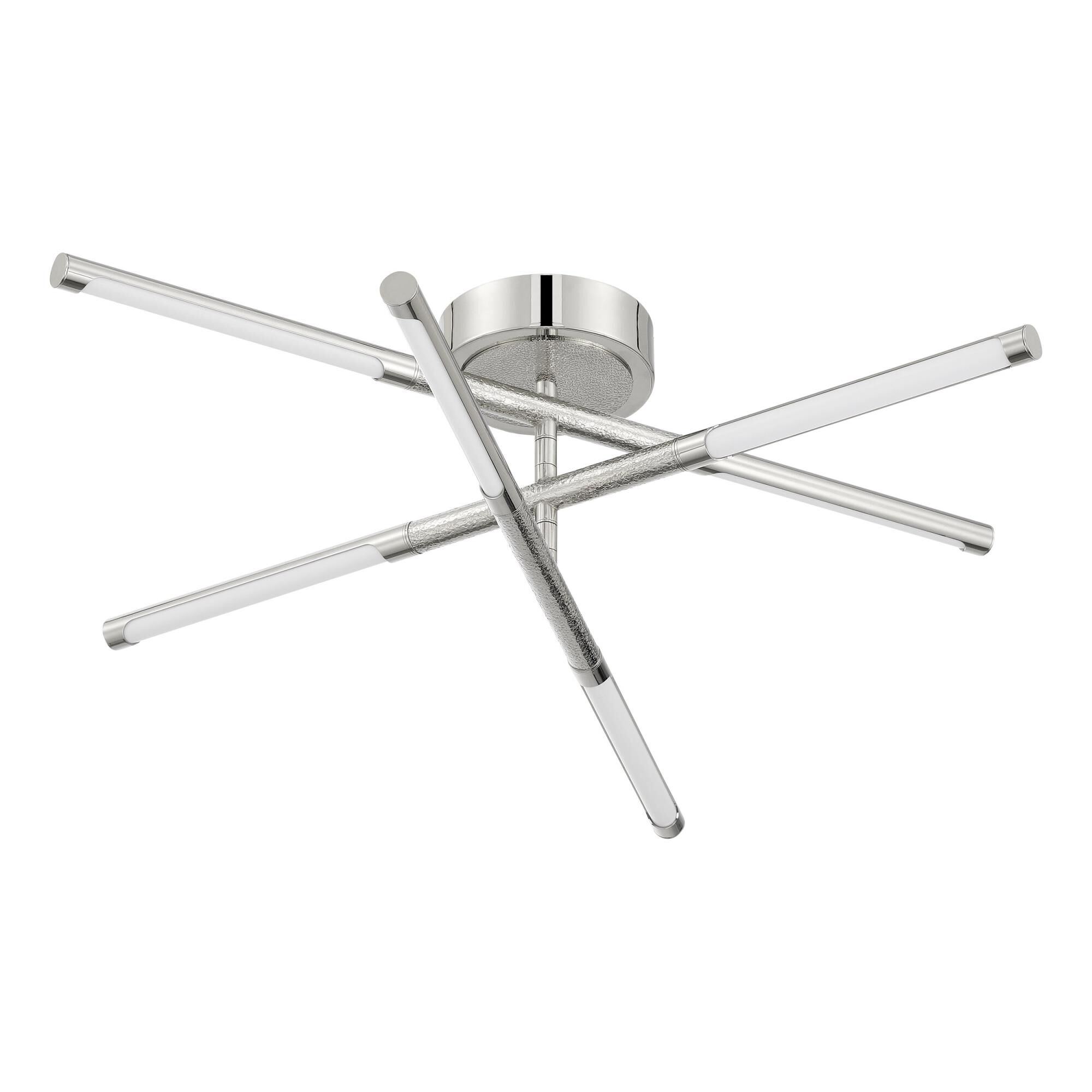 Shown in Polished Nickel finish and White glass