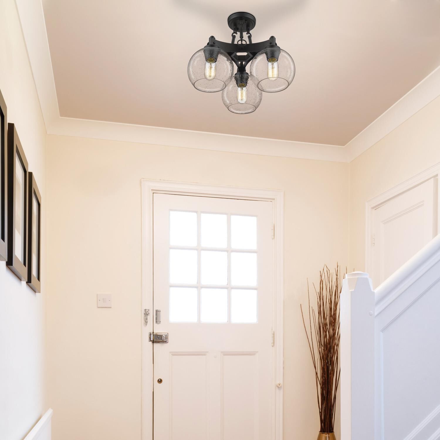 Galveston 18 Inch 3 Light Semi Flush Mount by Golden Lighting