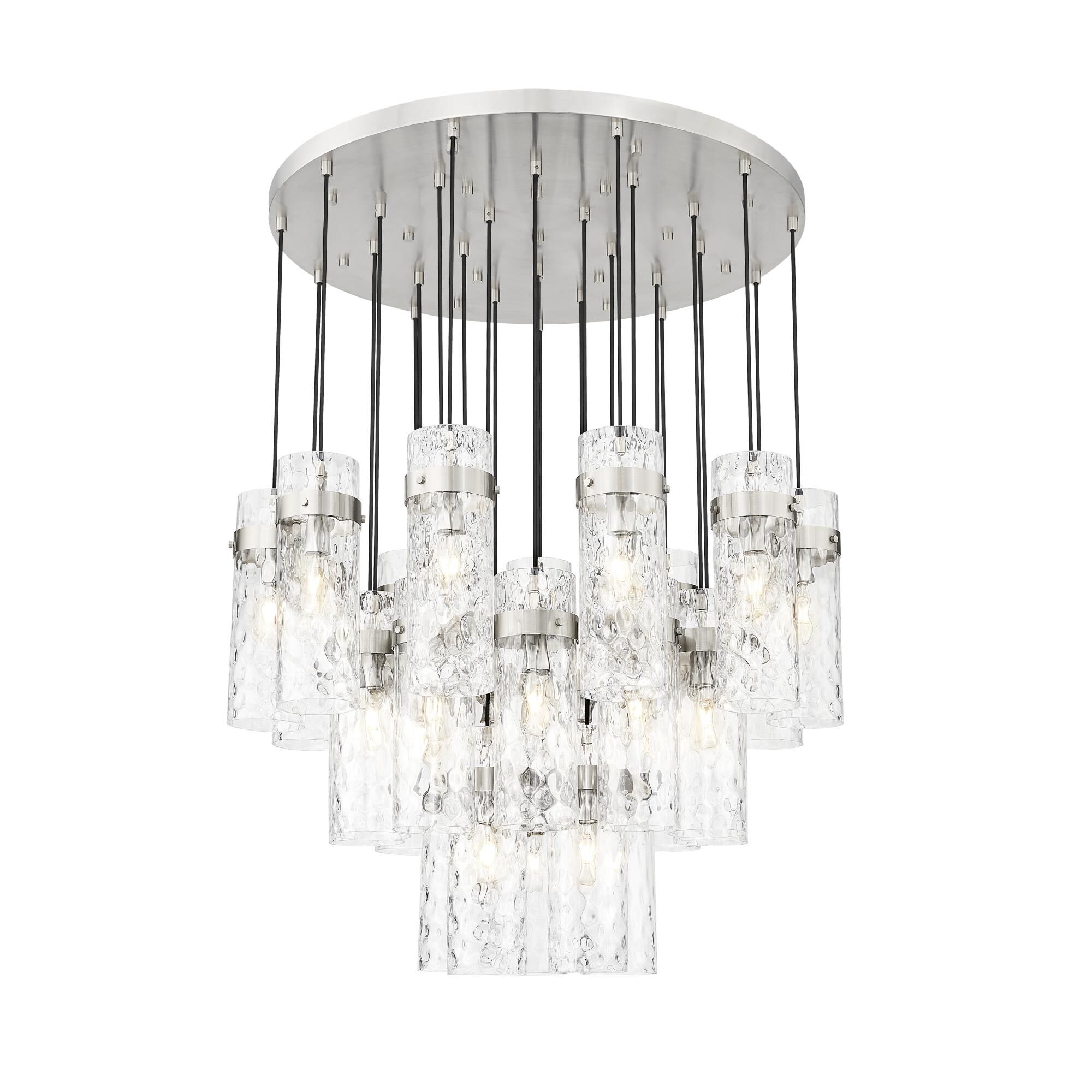 Shown in Brushed Nickel finish and Clear Water glass and Clear Water shade