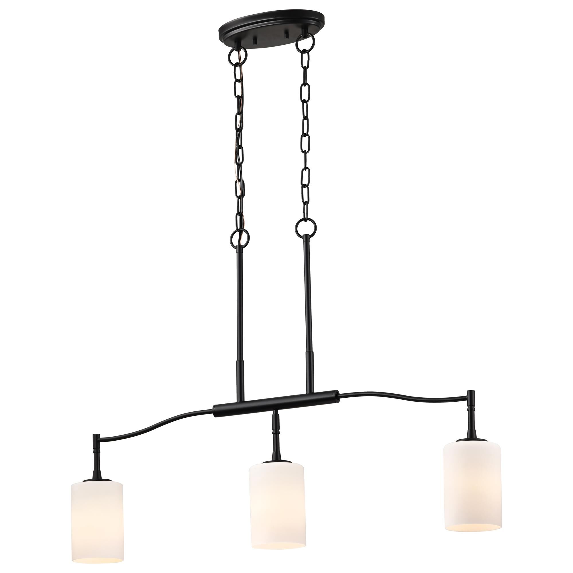 Shown in Matte Black finish and White Opal glass