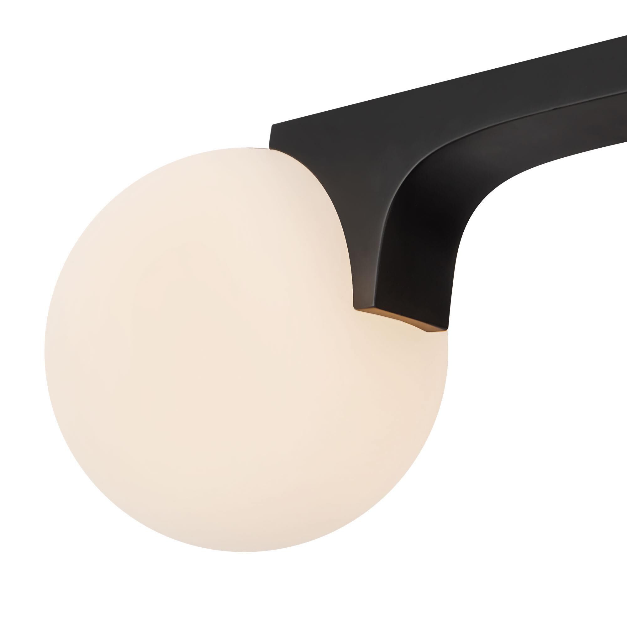 Shown in Black finish and Matte Opal glass