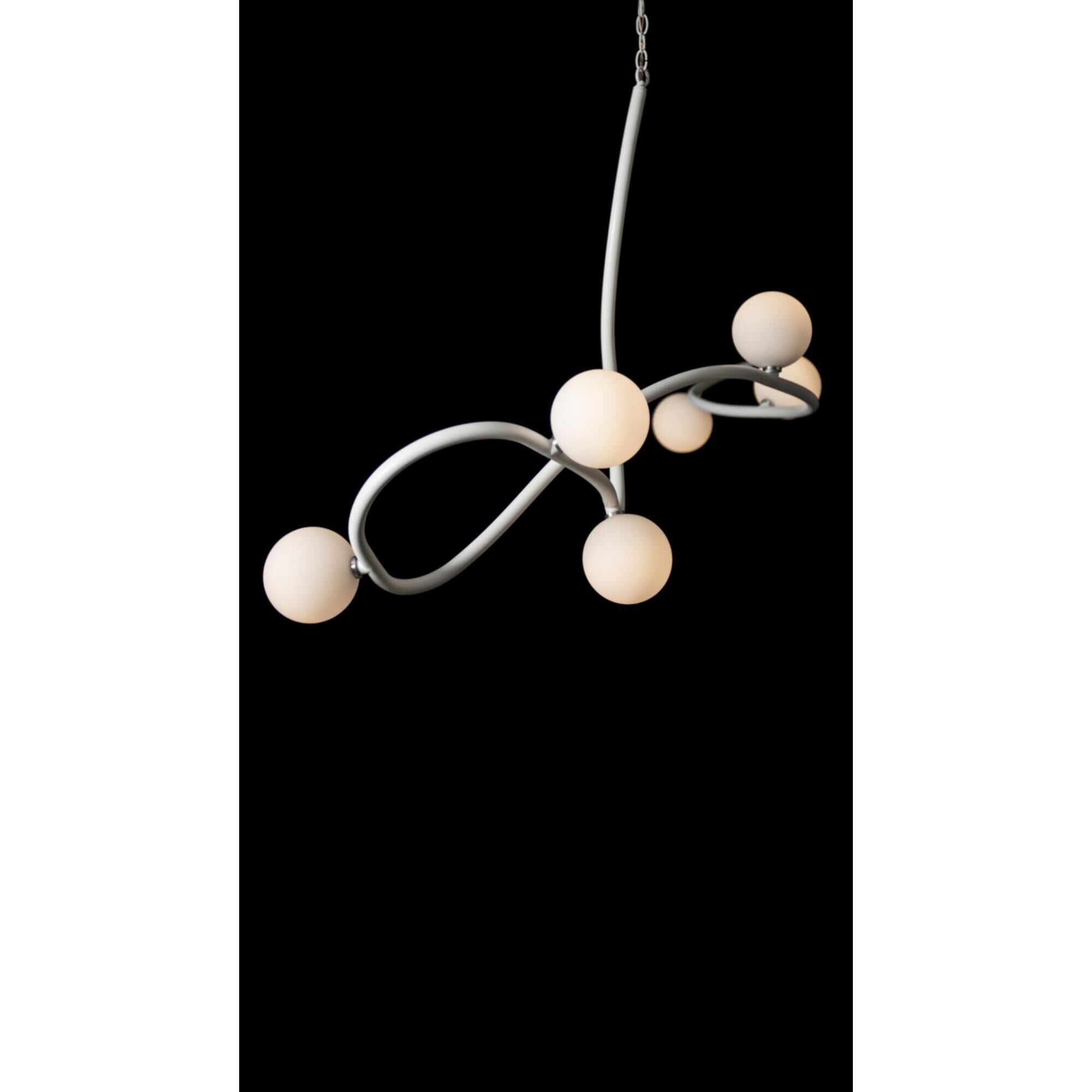 Shown in White finish and Opal glass