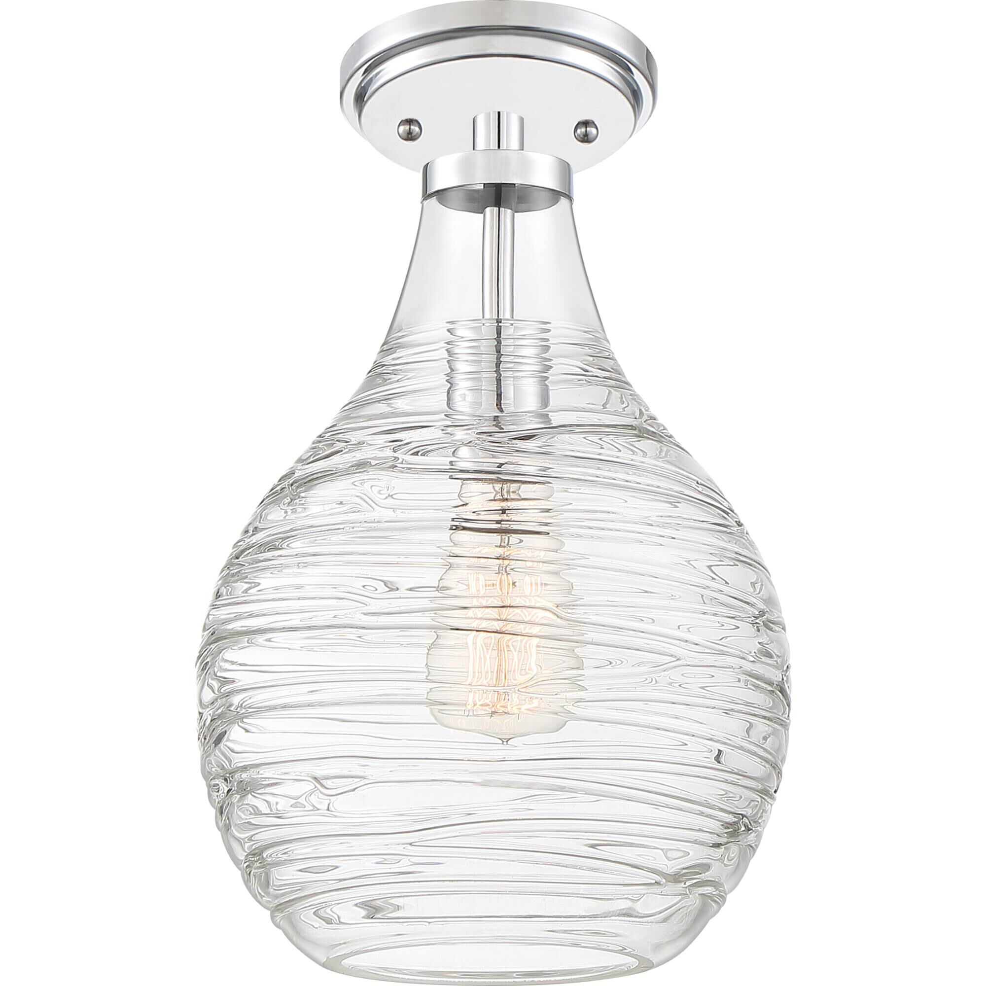 Genie 8 Inch 1 Light Semi Flush Mount by Quoizel