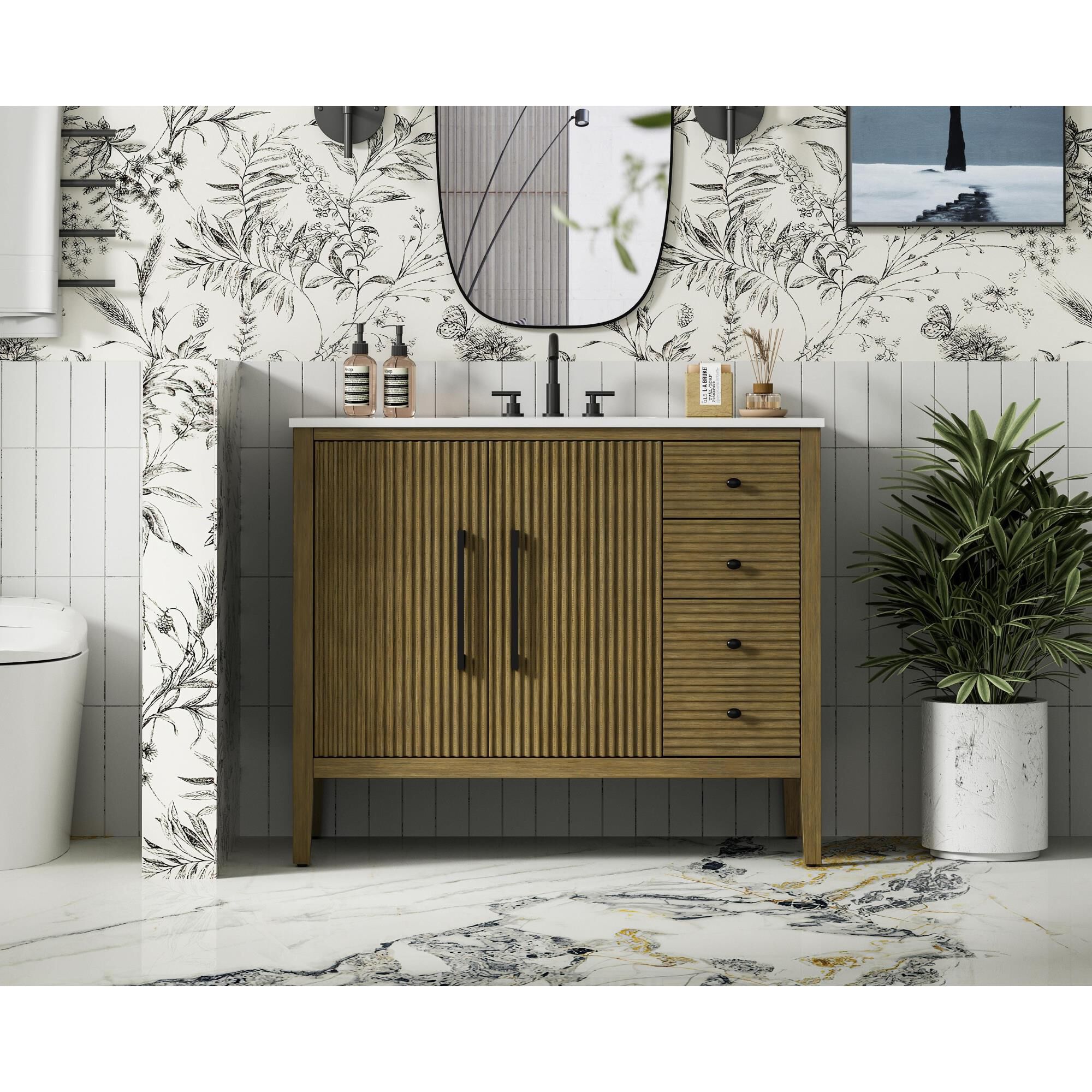 Shown in Hazel Oak finish