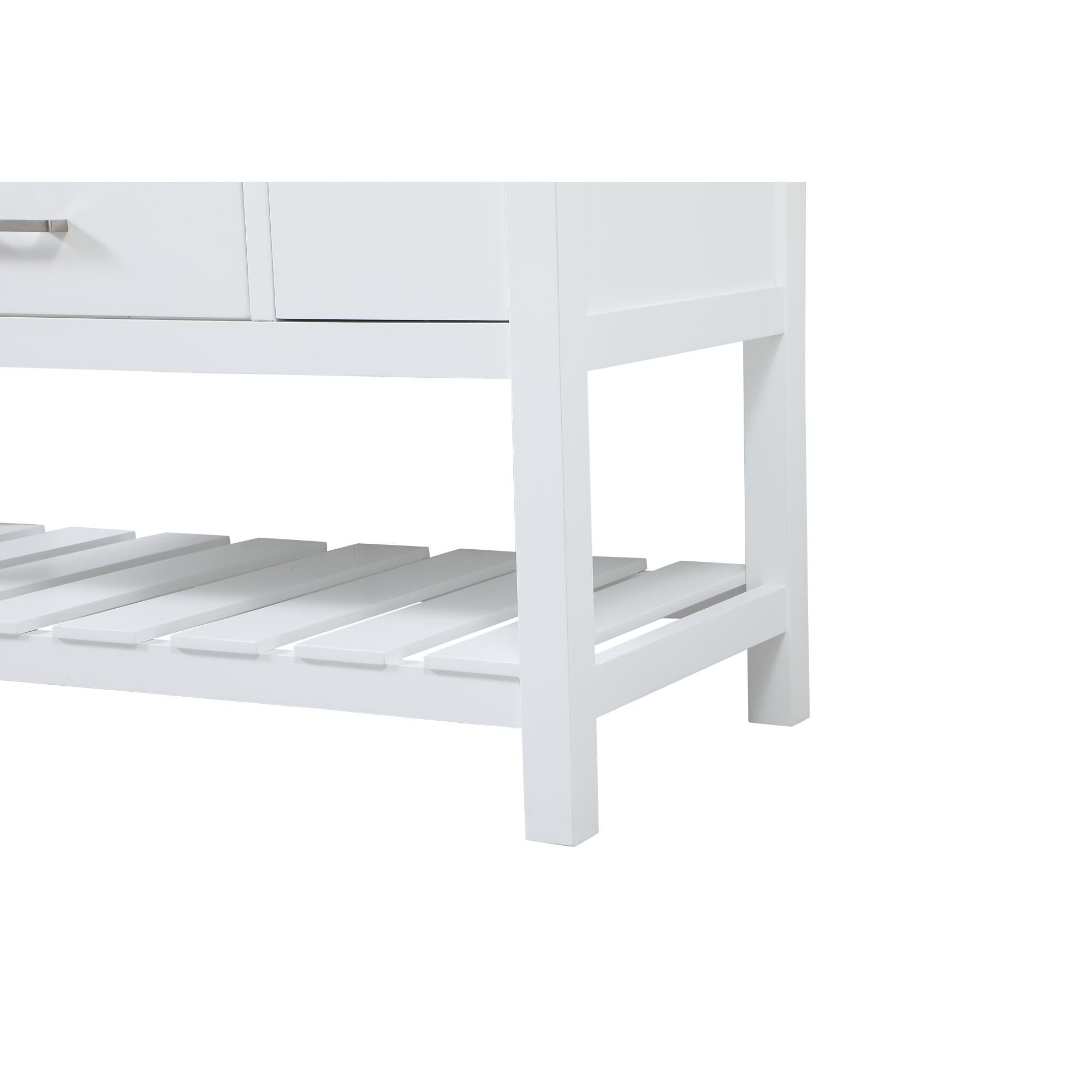 Shown in White finish and Without Backsplash accent