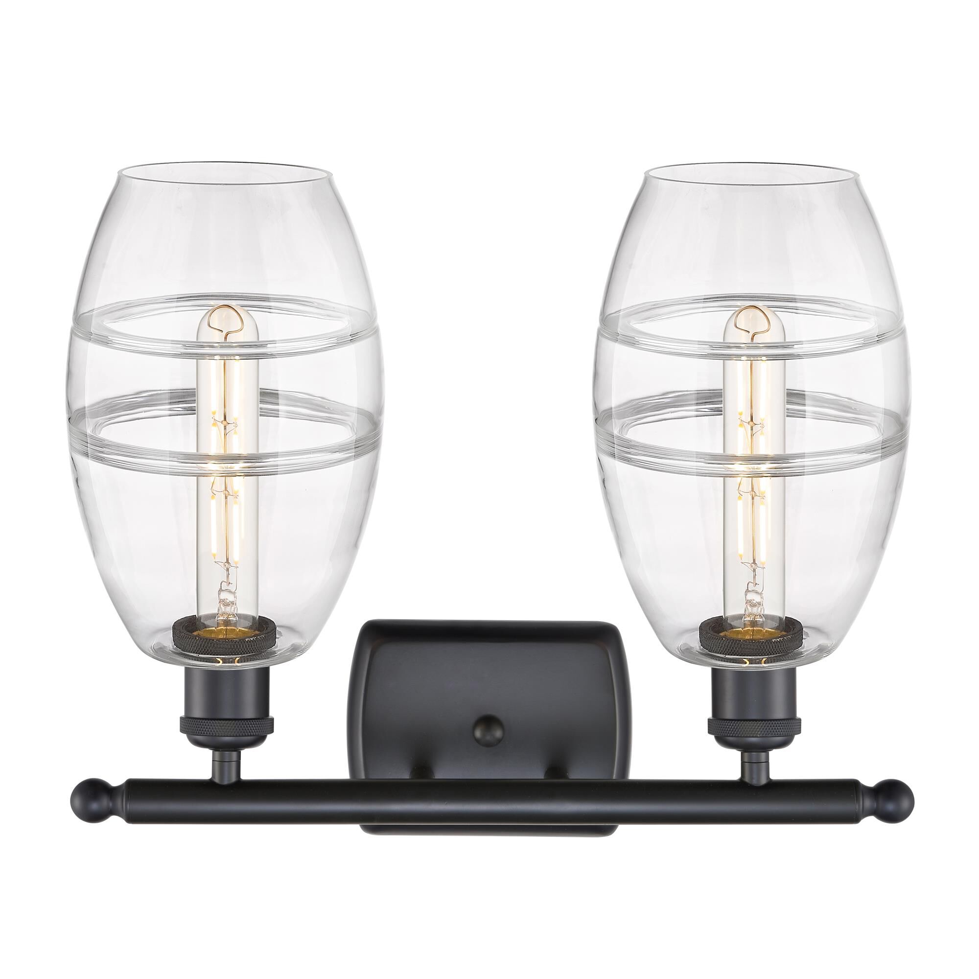 Shown in Matte Black finish and Clear glass