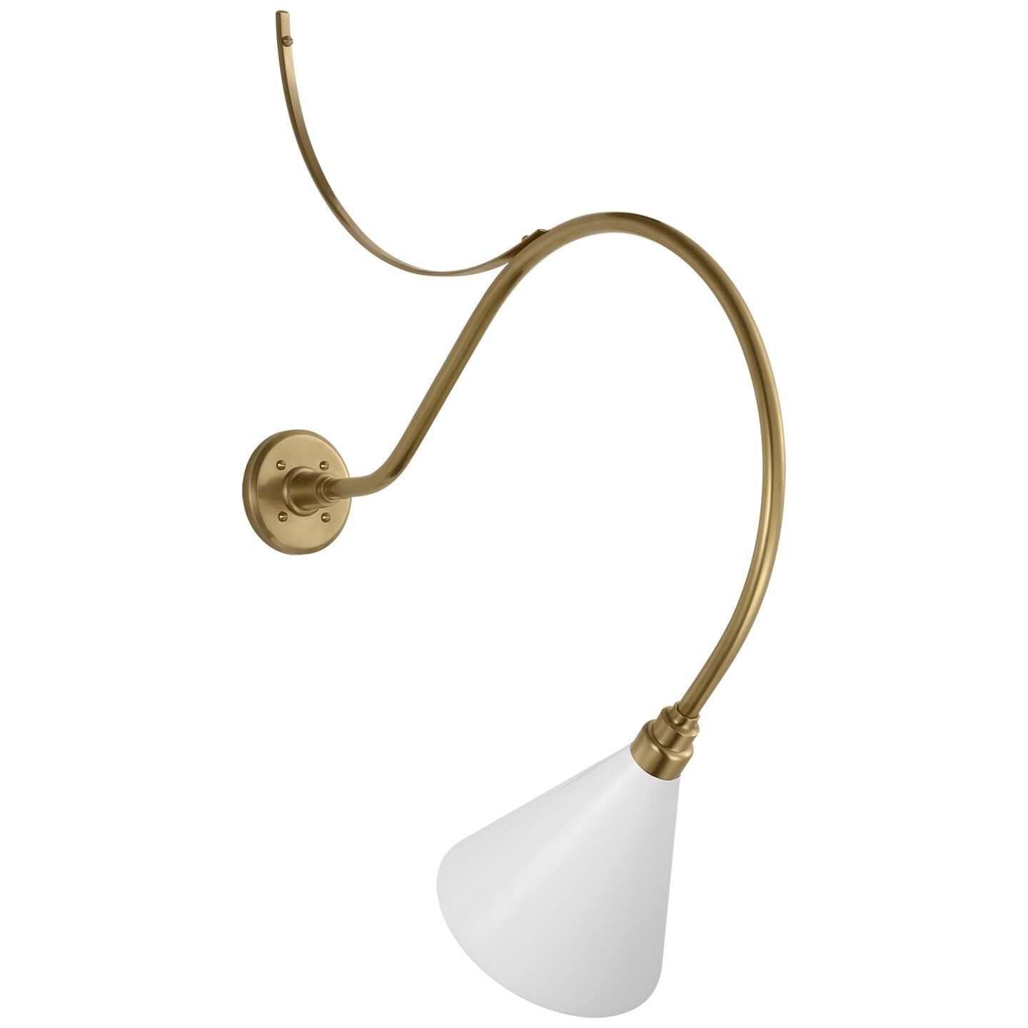 Shown in Hand-Rubbed Antique Brass finish and White Conical Savannah shade