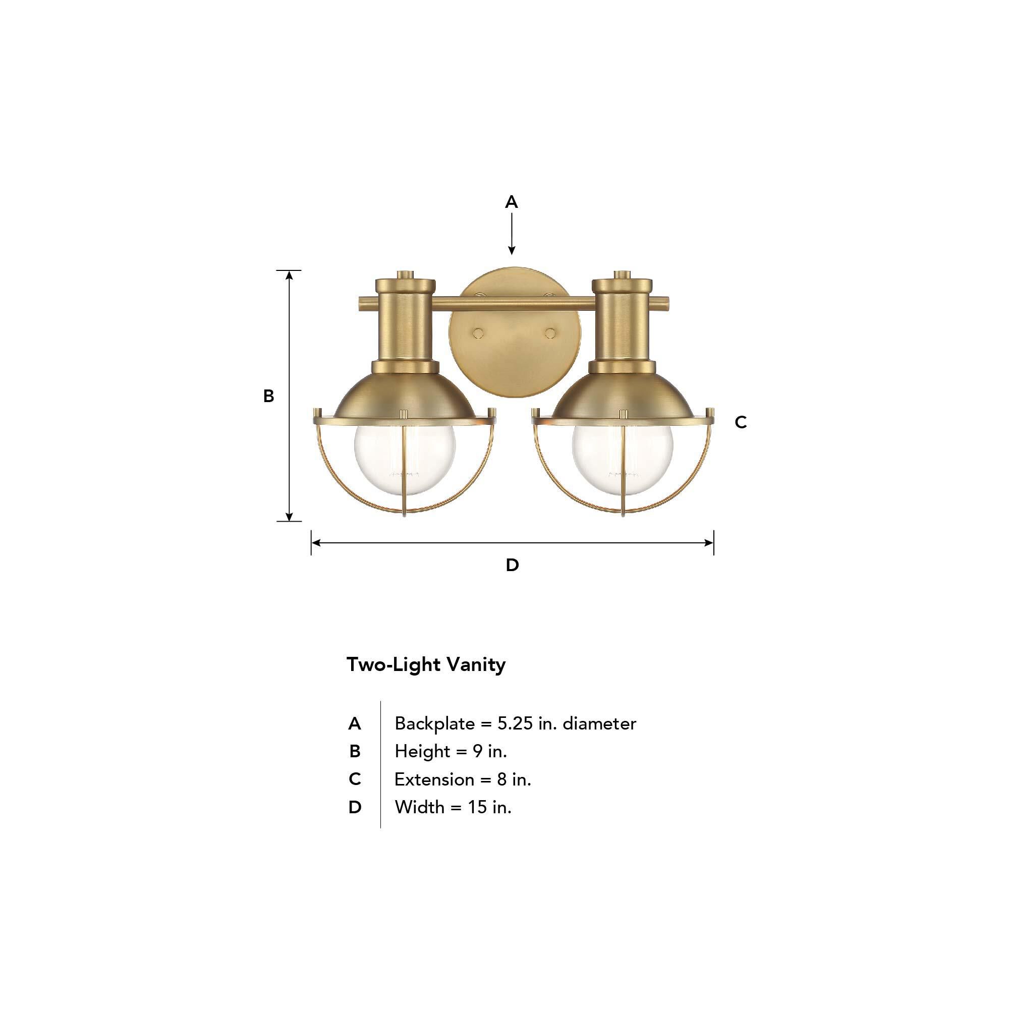 Dalton 15 Inch 2 Light Bath Vanity Light by Designers Fountain