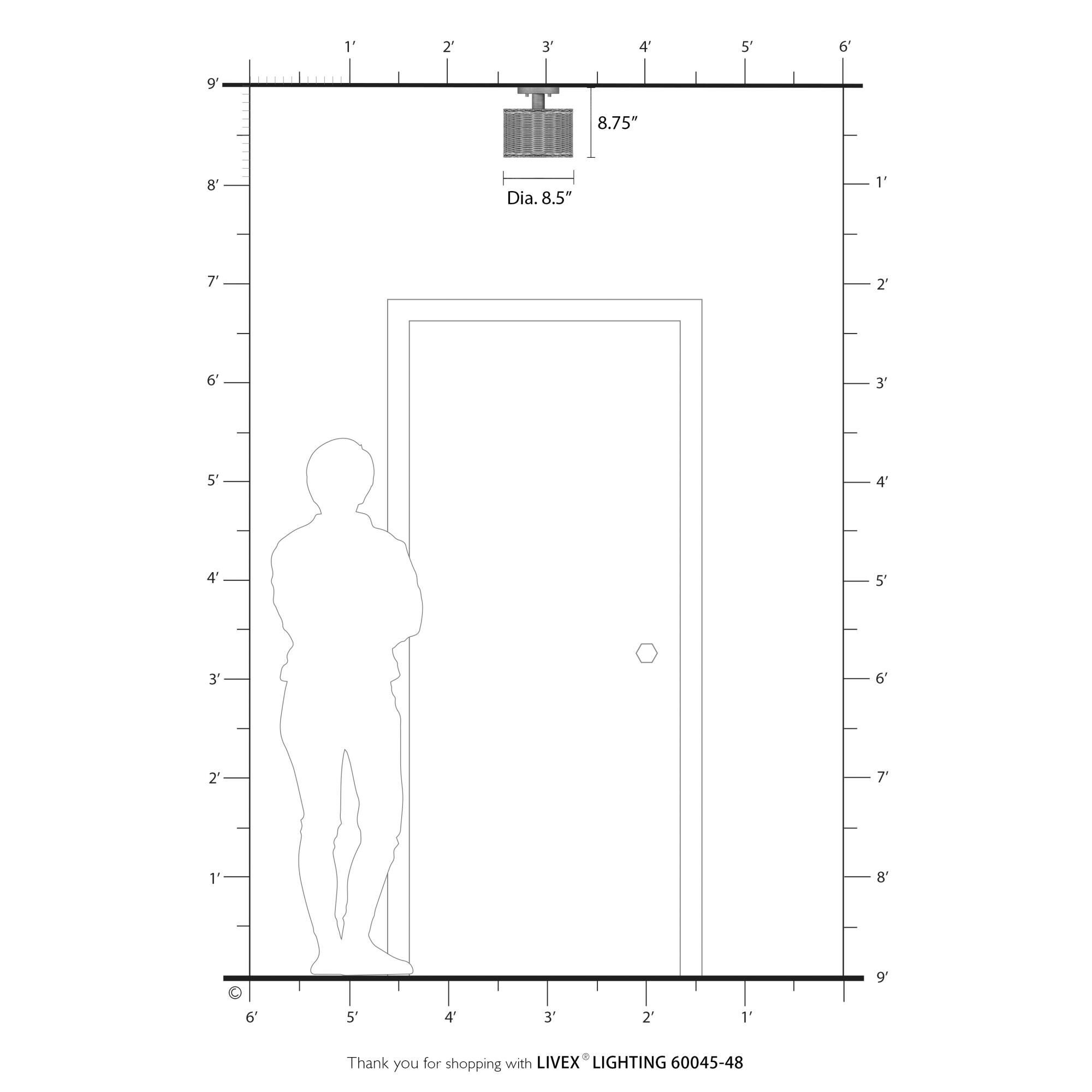 Weavington 9 Inch Semi Flush Mount by Livex Lighting