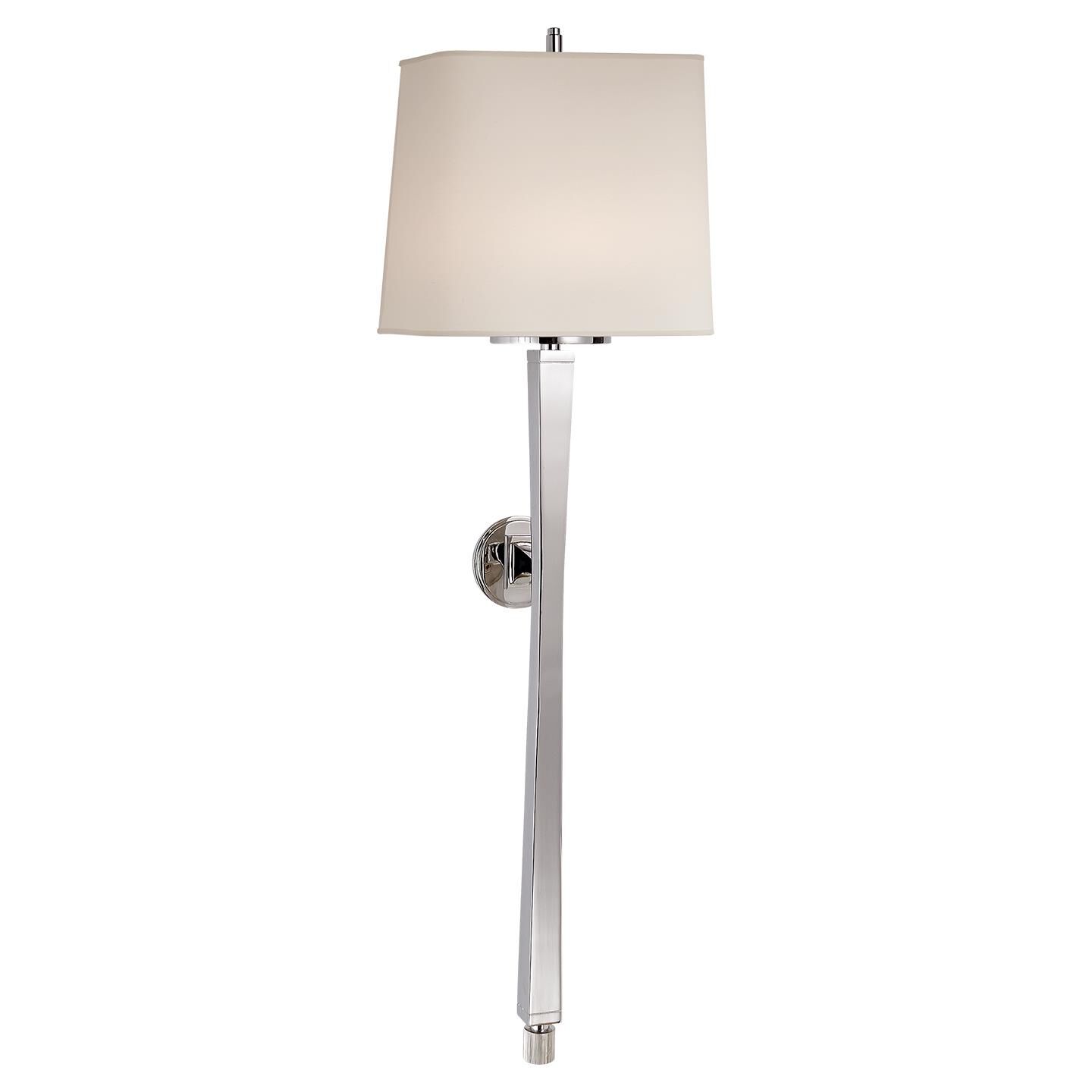 Shown in Polished Nickel finish and Natural Paper Shield shade