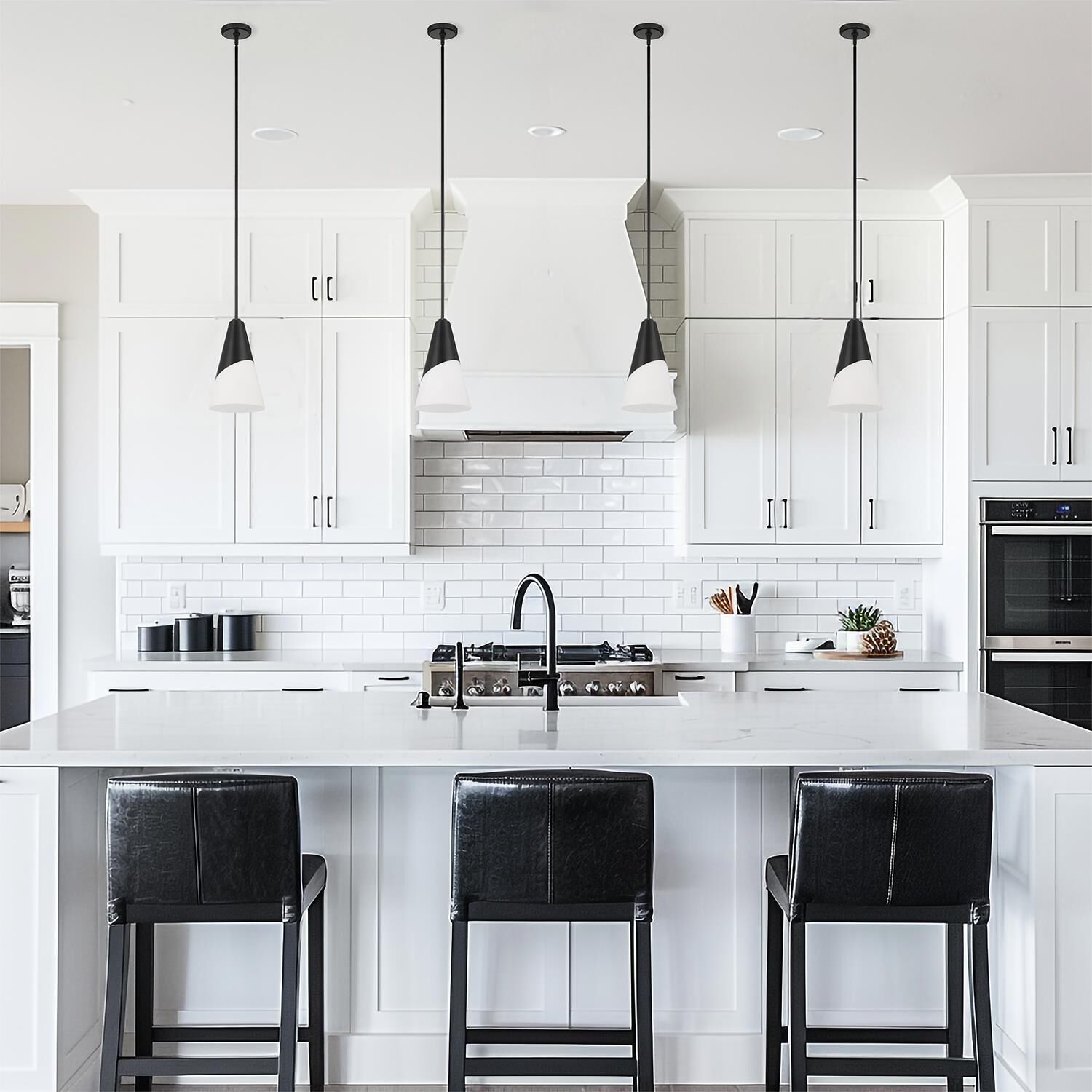 Shown in Matte Black finish and Frosted glass