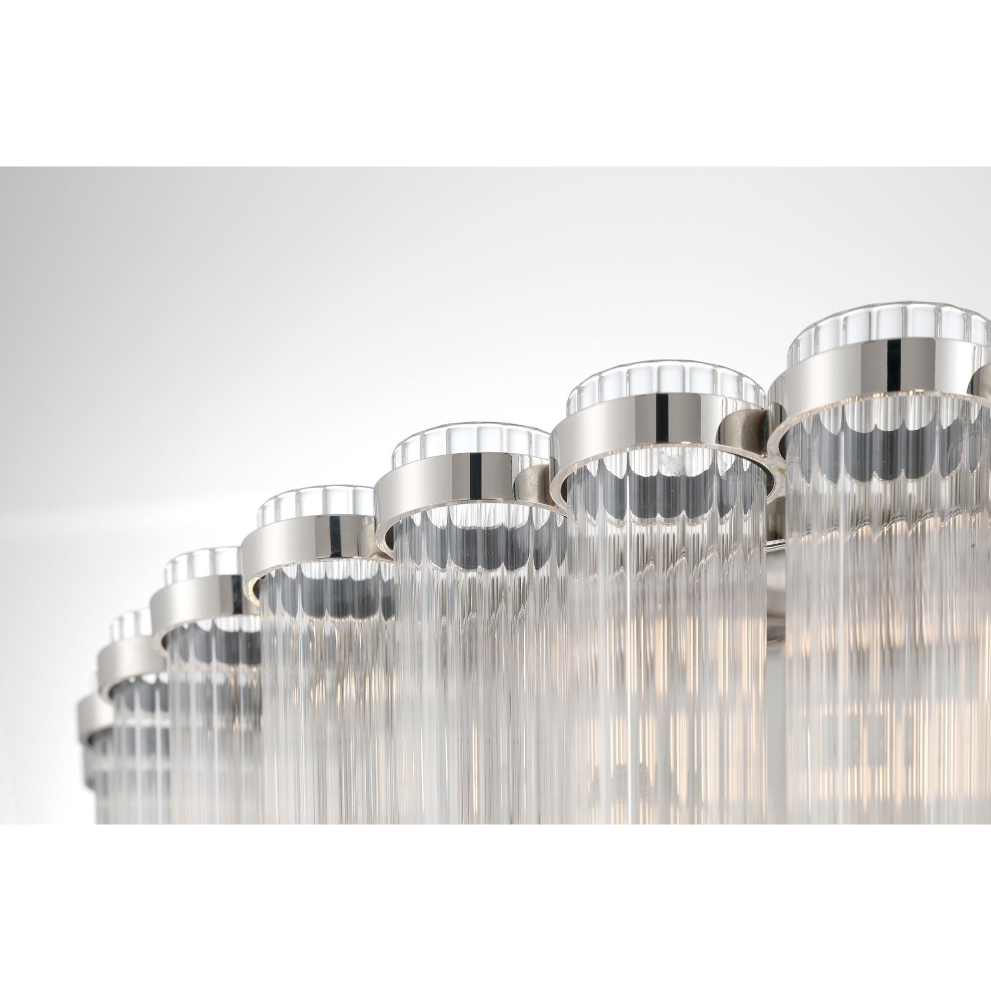 Shown in Polished Nickel finish and Ribbed glass