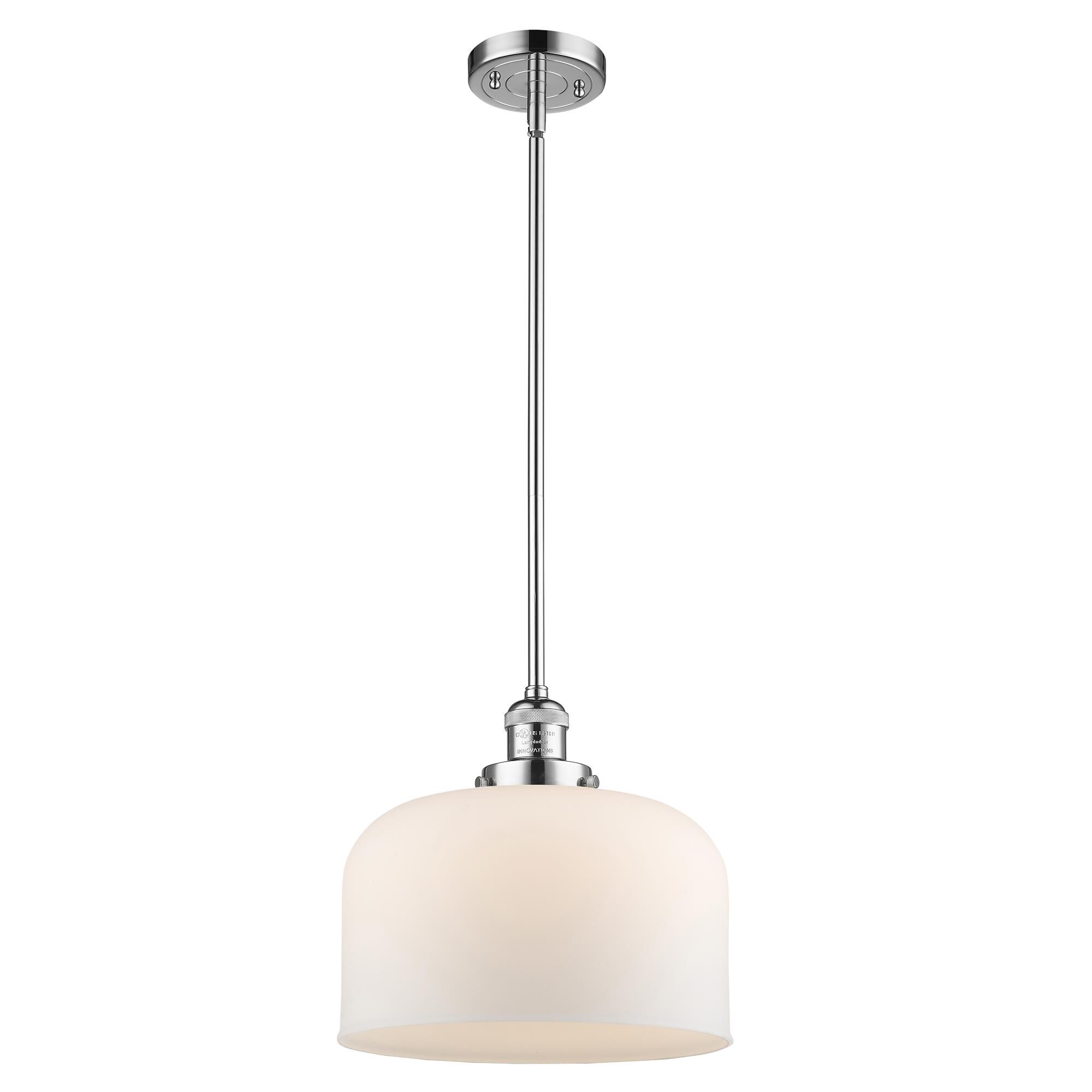 Shown in Polished Chrome finish and Matte White Cased glass