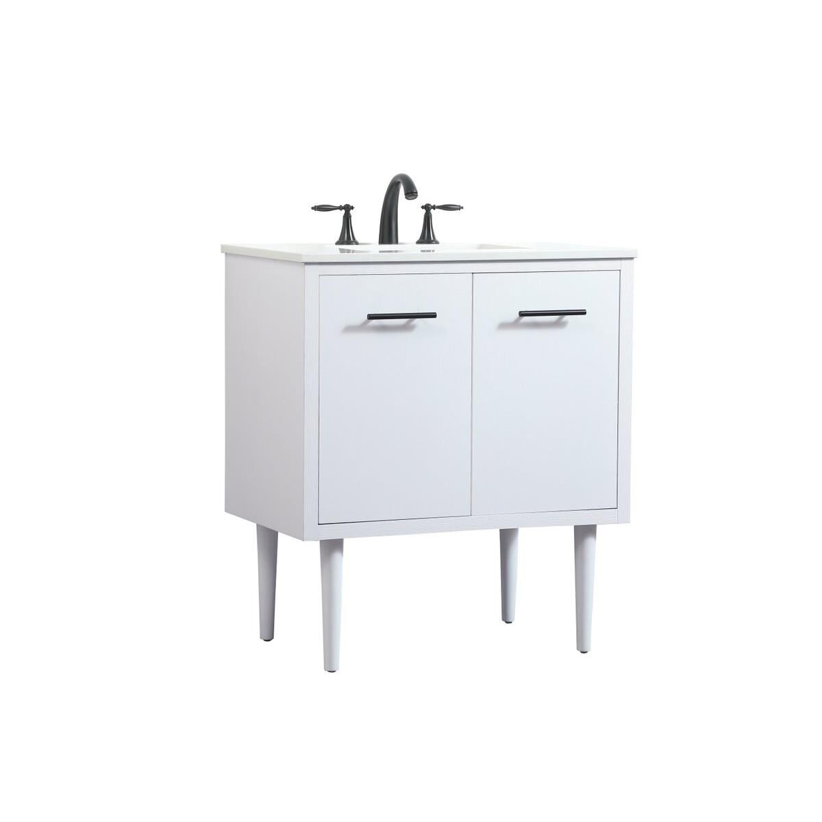 Shown in White finish and No Backsplash accent