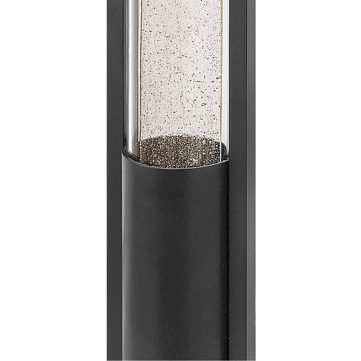 Shown in Black finish and Clear Acrylic And Seedy glass