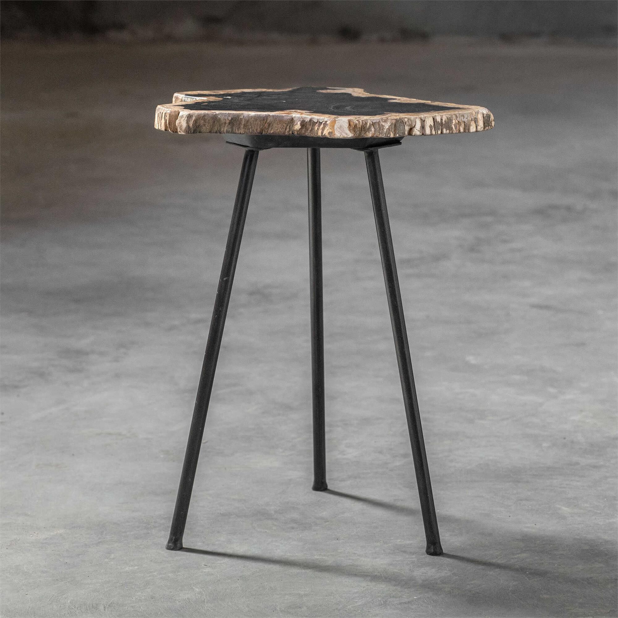 Shown in Featuring A Striking Cross Section Of Natural Petrified Wood With Unique Graining Details, Paired Wi finish