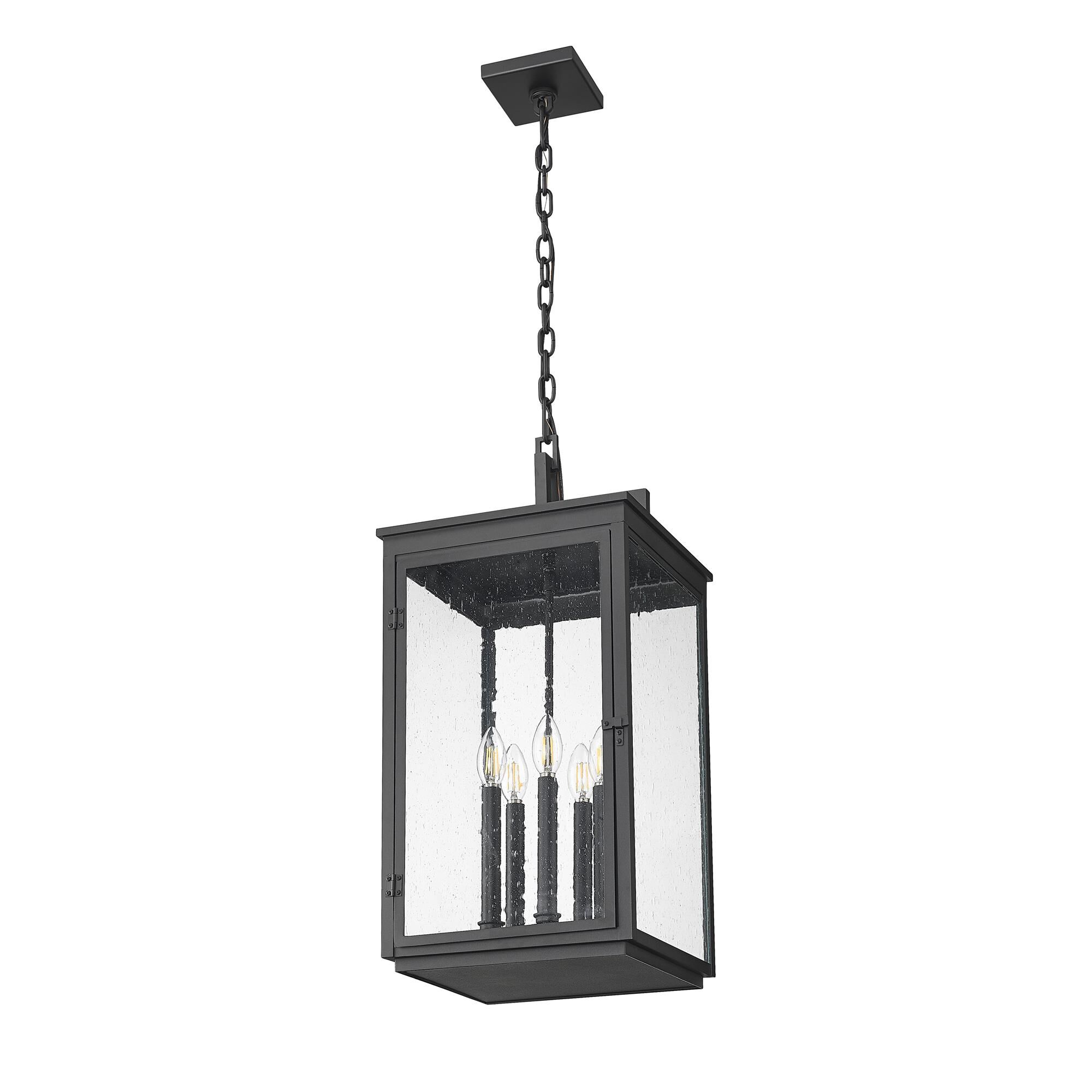 Shown in Sand Black finish and Clear Seedy glass and Clear Seedy shade