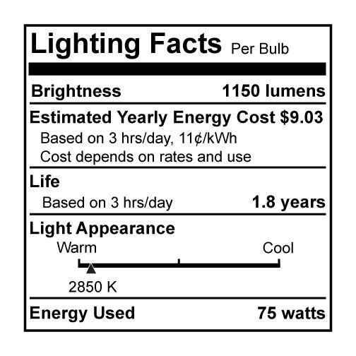 75 Watt 2900K T8 Halogen Light Bulb,