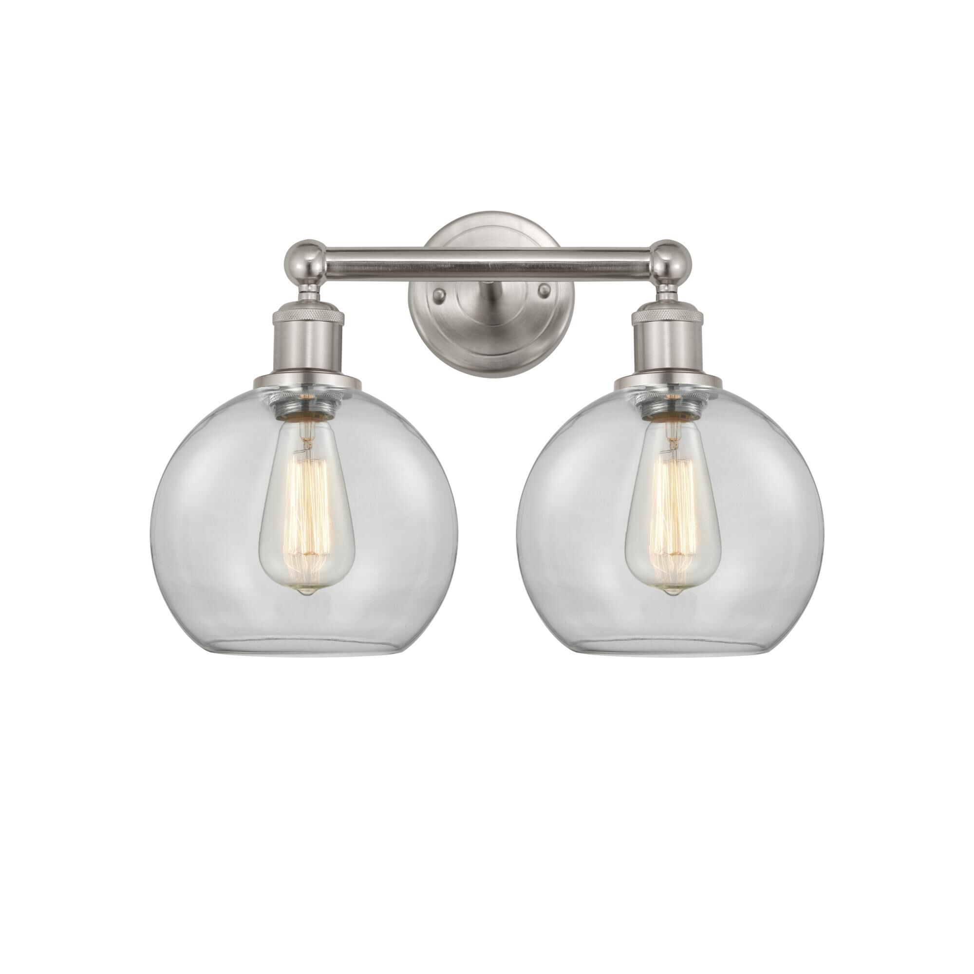 Shown in Satin Nickel finish and Clear glass