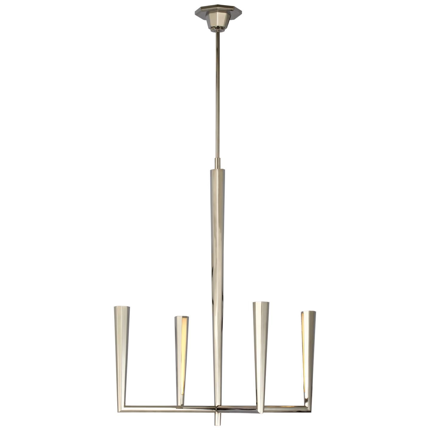 Shown in Polished Nickel finish and White Glass shade