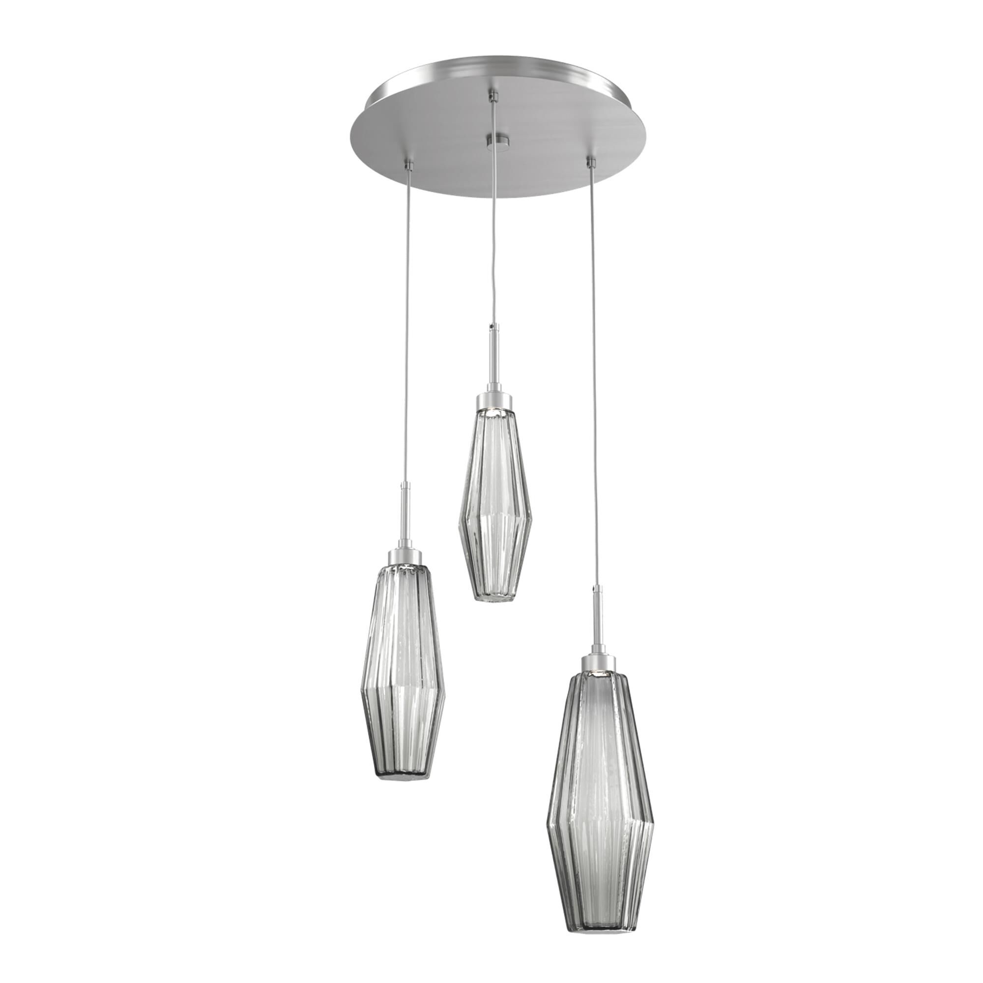 Shown in Classic Silver finish and Optic Rib Smoke glass