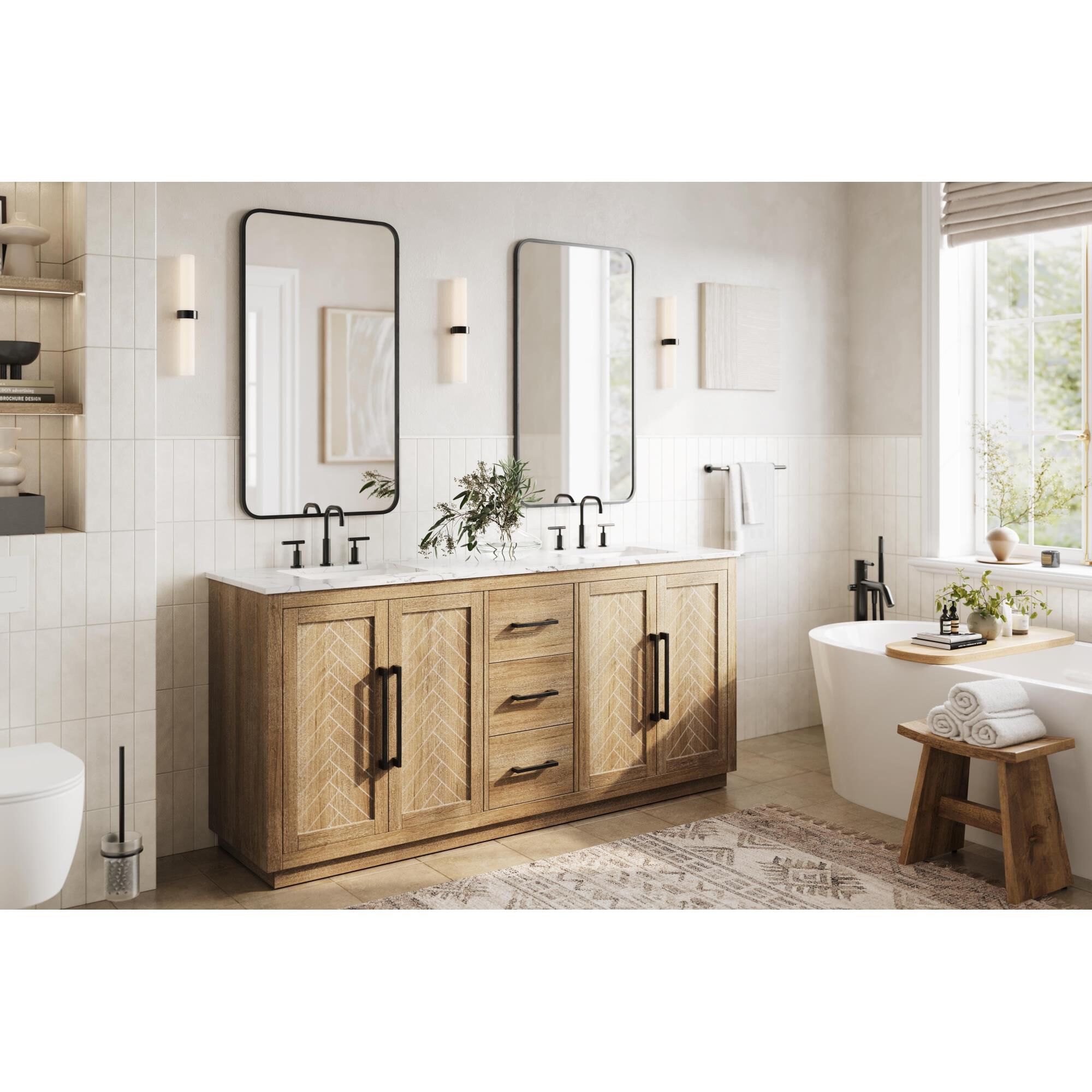 Shown in Linen Oak finish