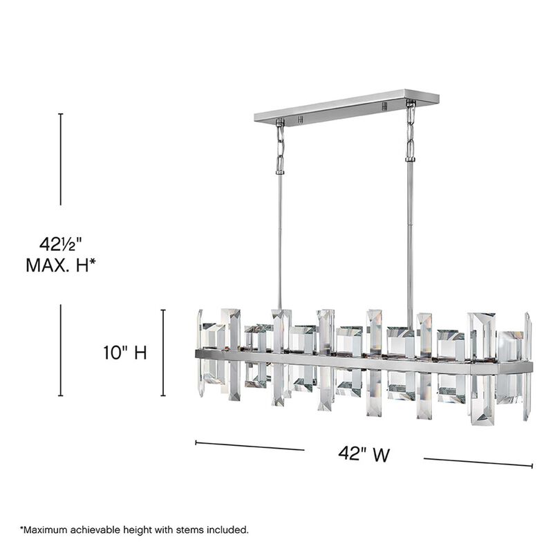 Odette 42 Inch 8 Light Linear Suspension Light by Fredrick Ramond