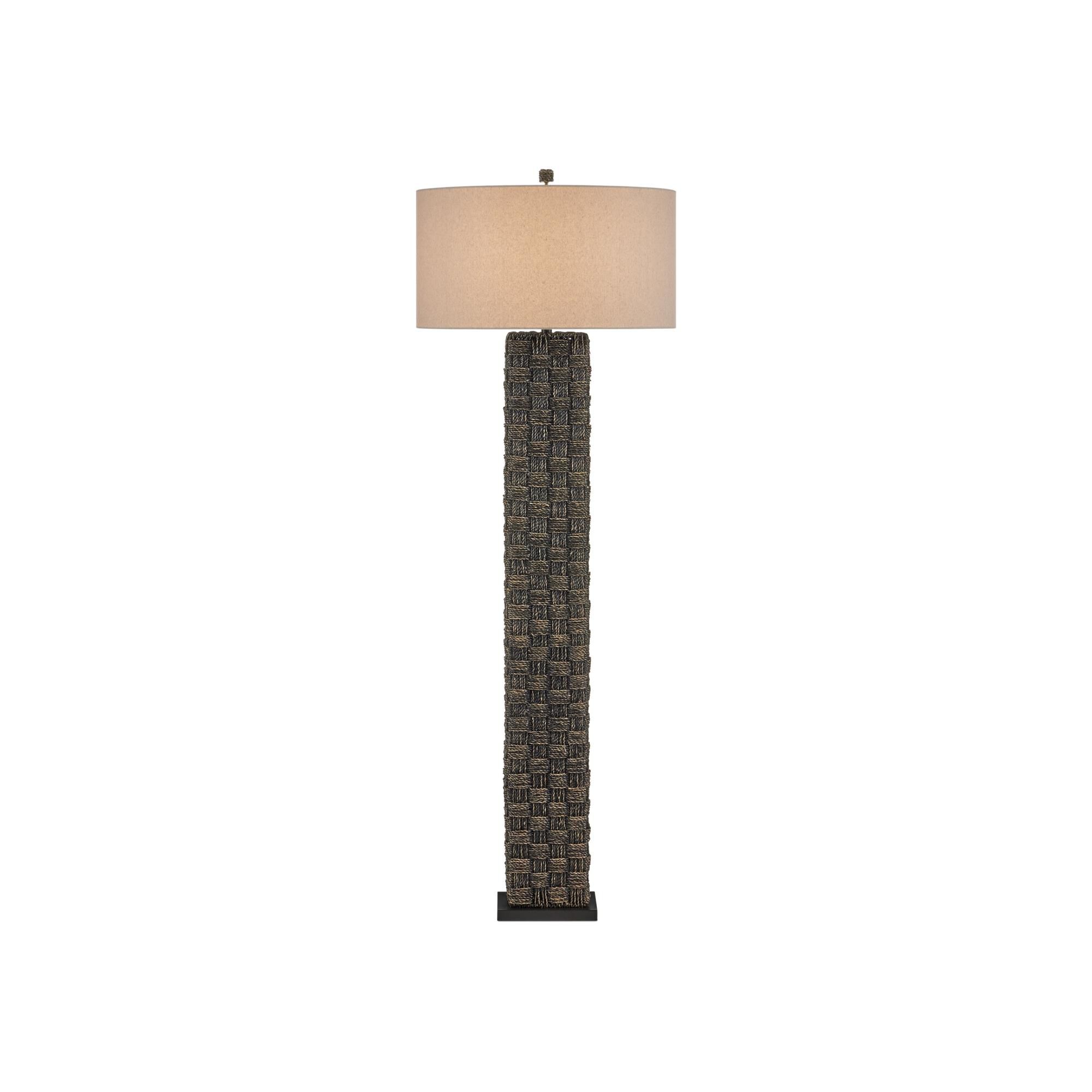 Shown in Black finish and Natural Linen shade