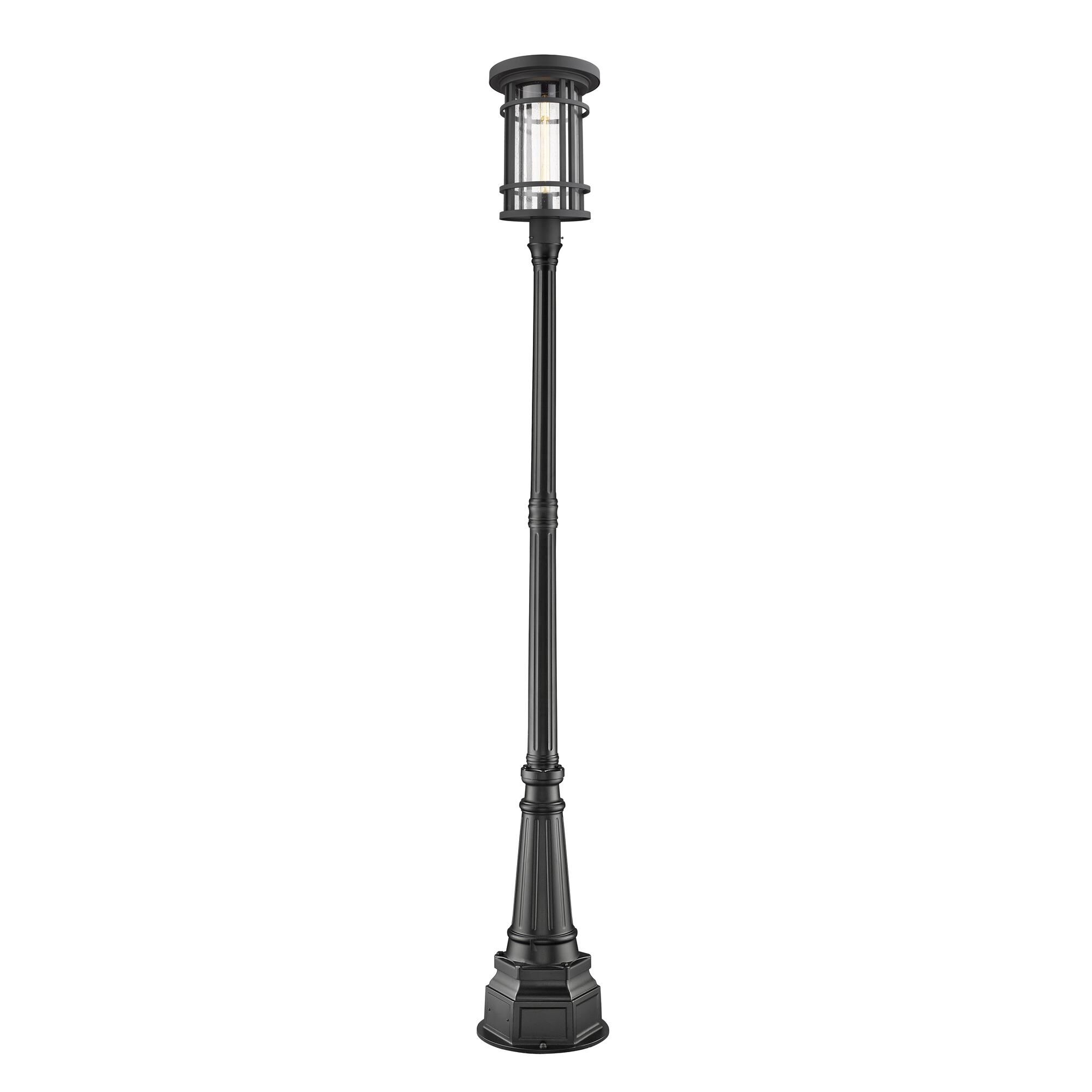 Shown in Black finish and Glass shade