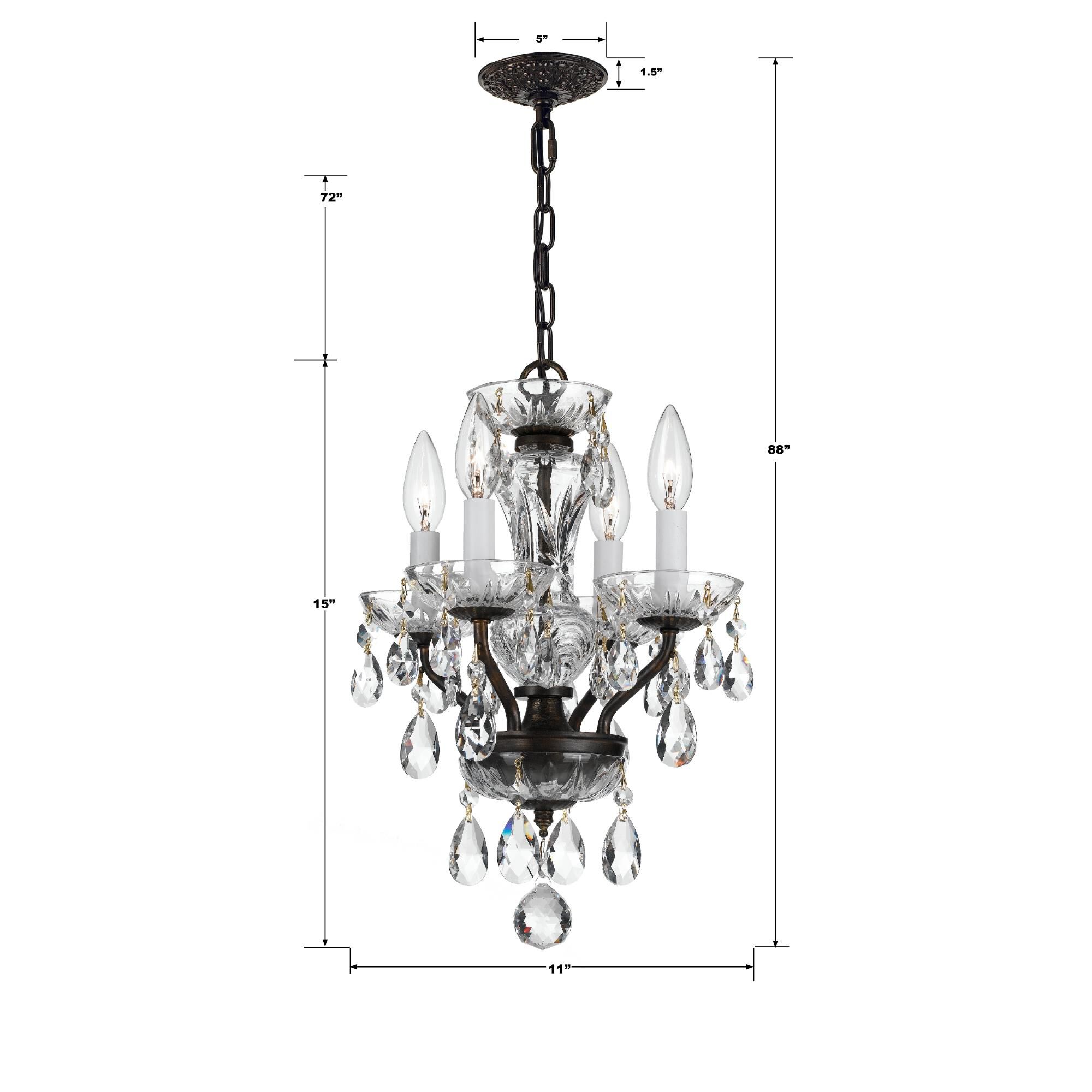 Shown in English Bronze finish and Hand Cut Crystal crystal