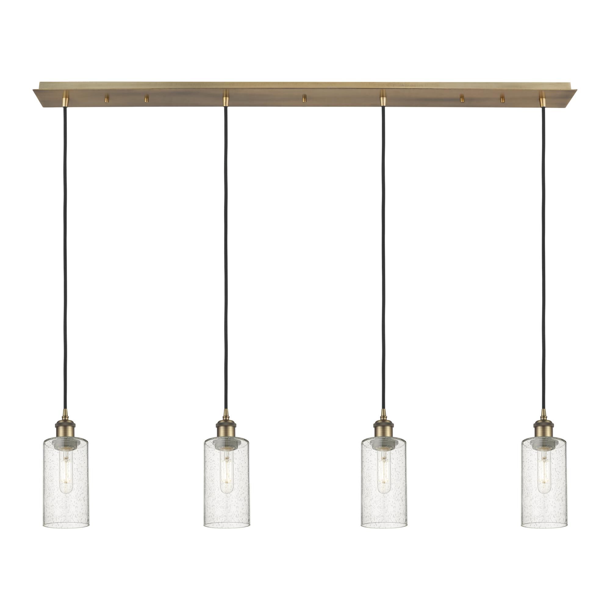 Shown in Brushed Brass finish and Seedy shade