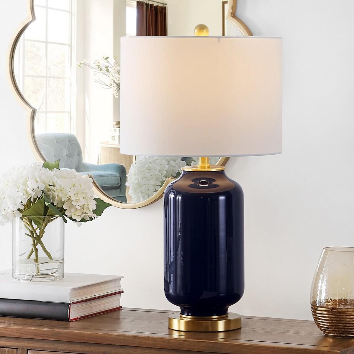 Amaia Glass 26 Inch Table Lamp by Safavieh