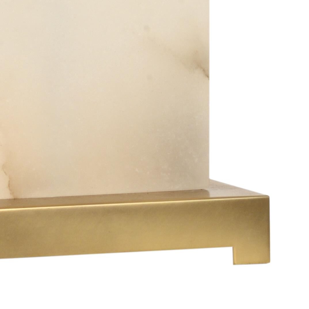 Shown in Natural White finish and White Linen shade