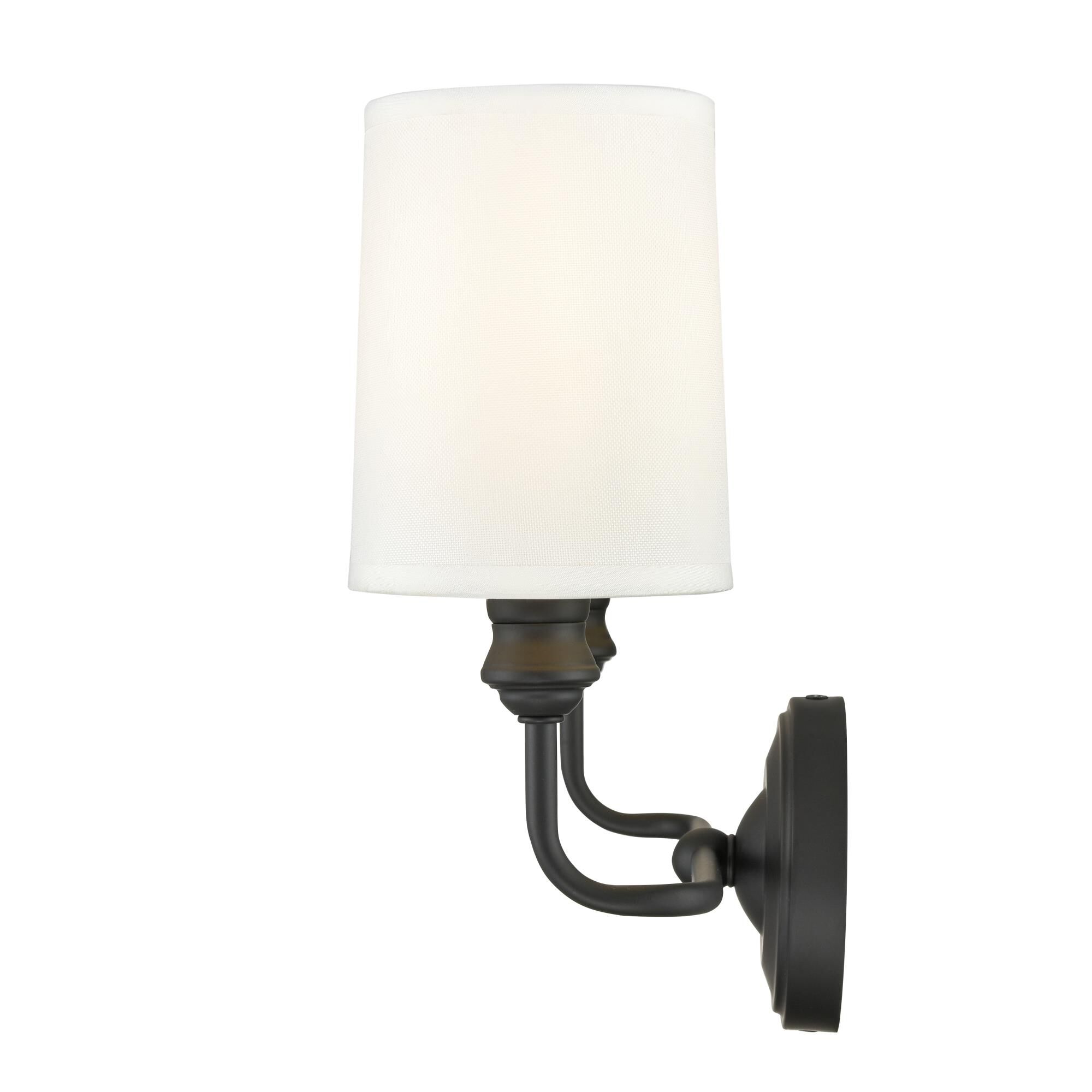 Shown in Matte Black finish and White shade