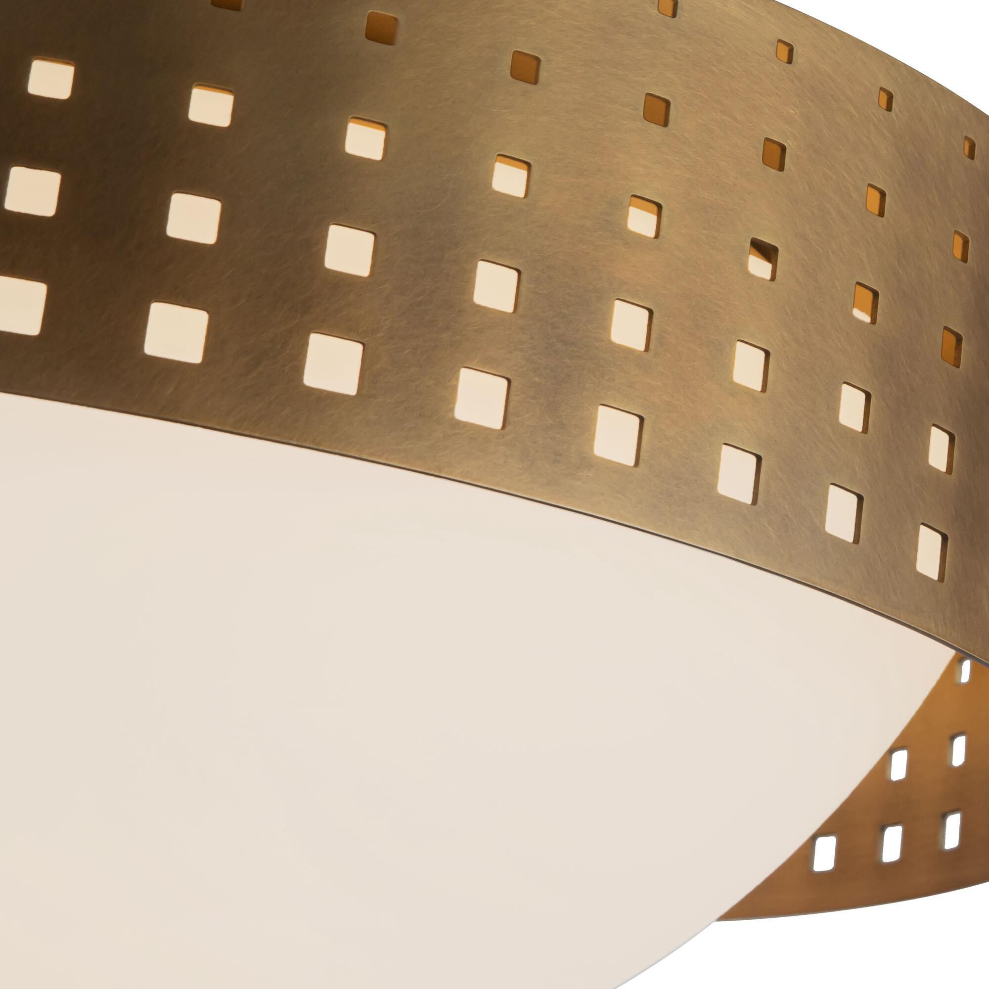 Shown in Vintage Brass finish and Clear Exterior Opal Interior glass