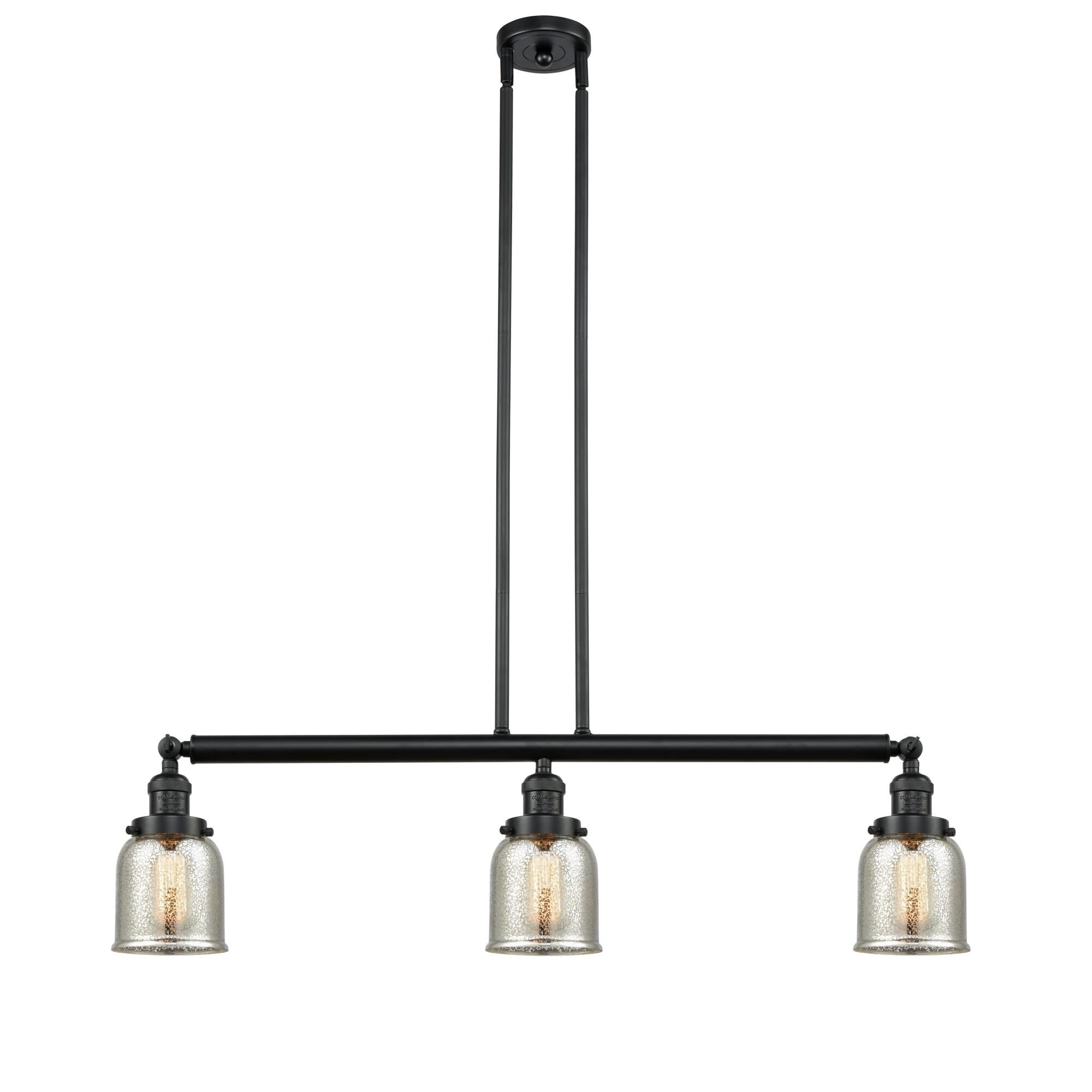 Shown in Matte Black finish and Silver Plated Mercury Small Bell glass