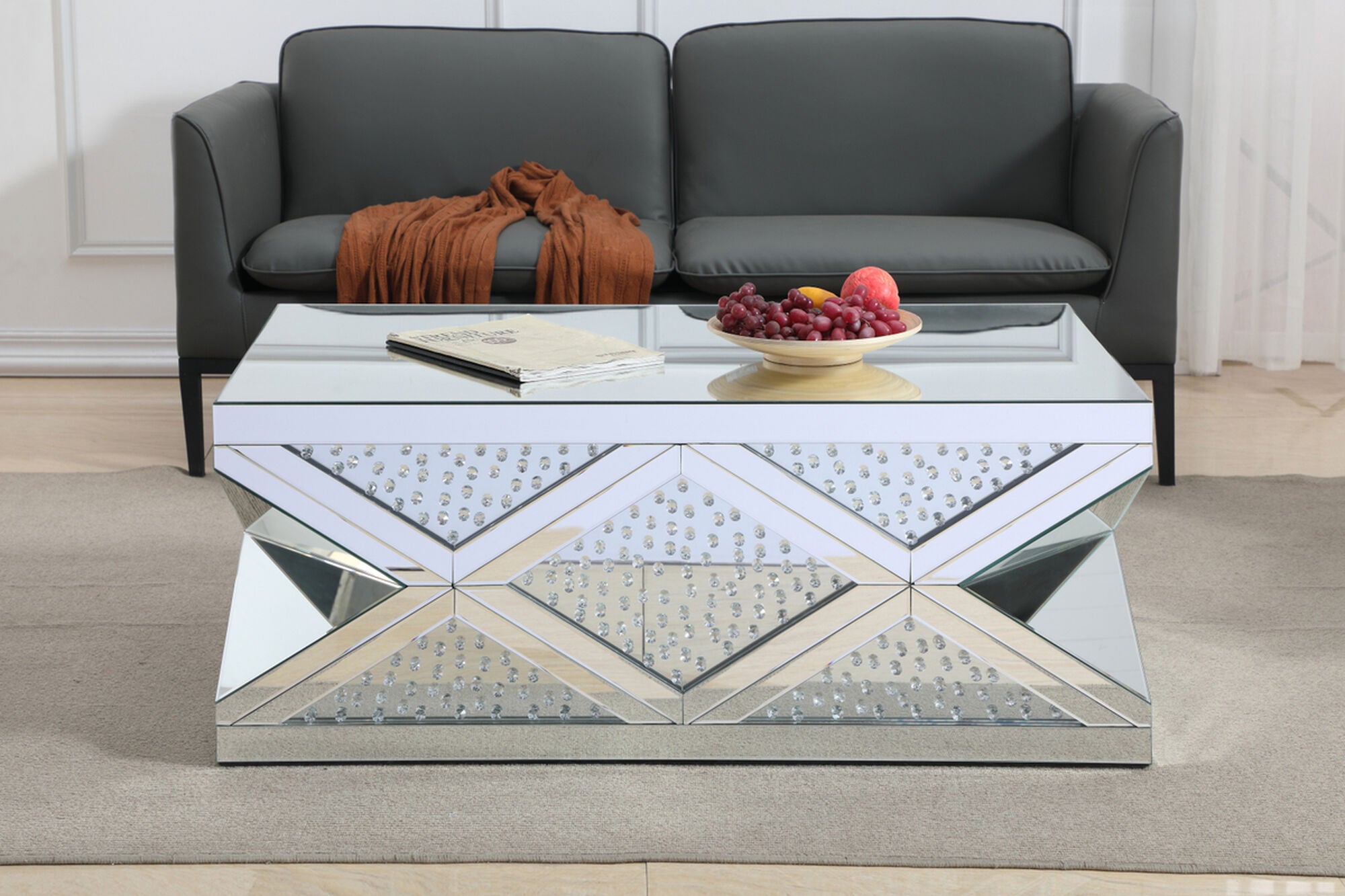 Shown in Clear Mirror finish and Royal Cut - Clear crystal